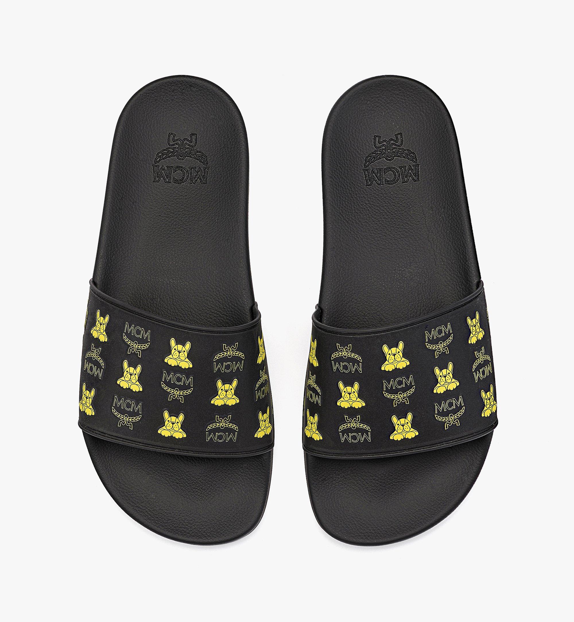 MCM Women’s M Pup Visetos Print Rubber Slides Yellow MESCSSX02Y3035 Alternate View 4