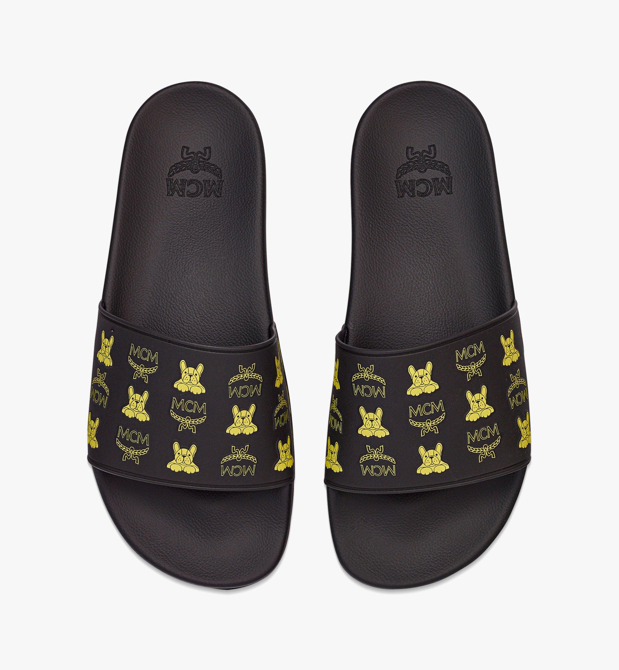 MCM Women’s M Pup Visetos Print Rubber Slides Yellow MESCSSX02Y3039 Alternate View 4