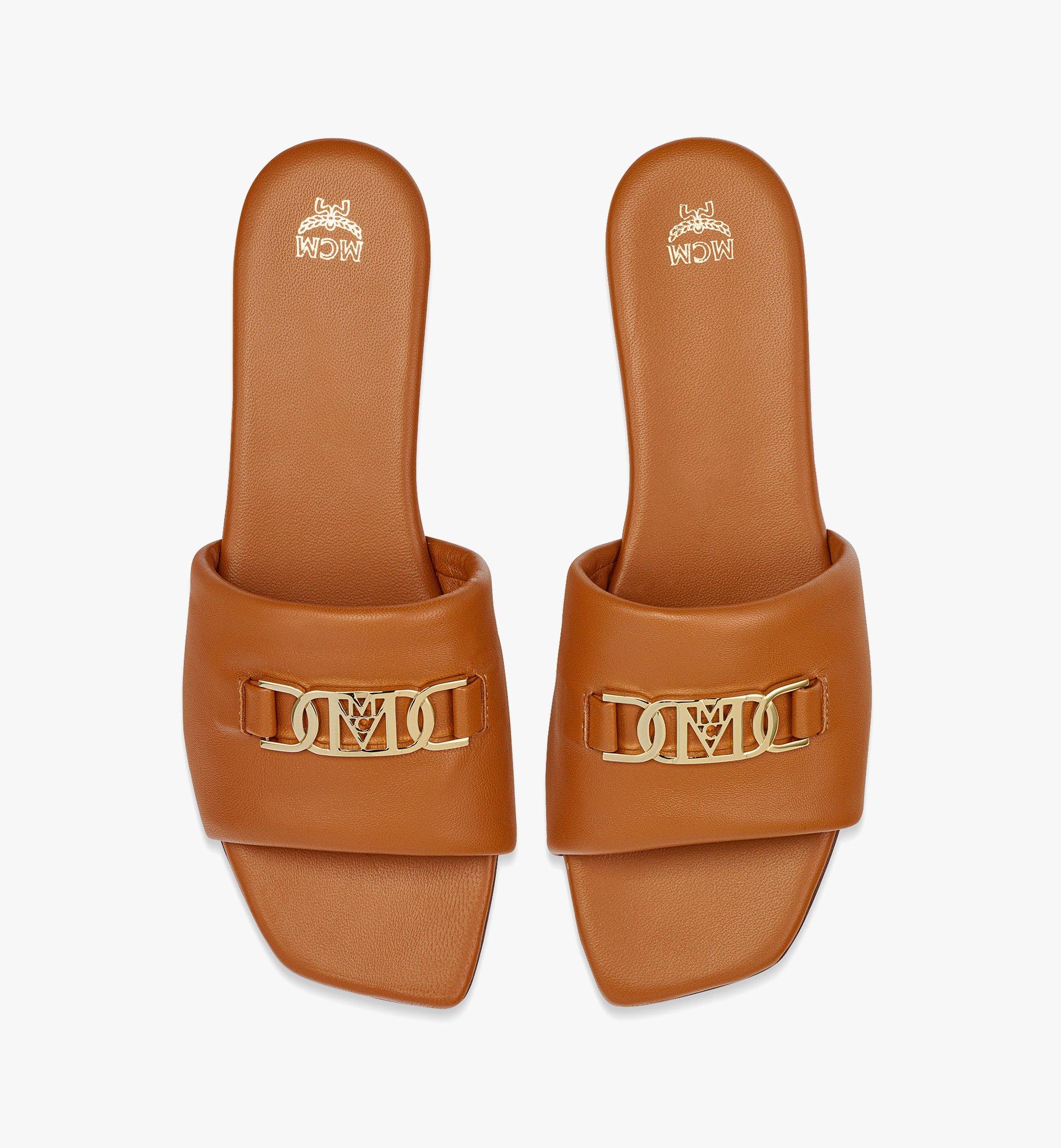 36 IT Mode Travia Flat Sandals Cognac | MCM ®JP
