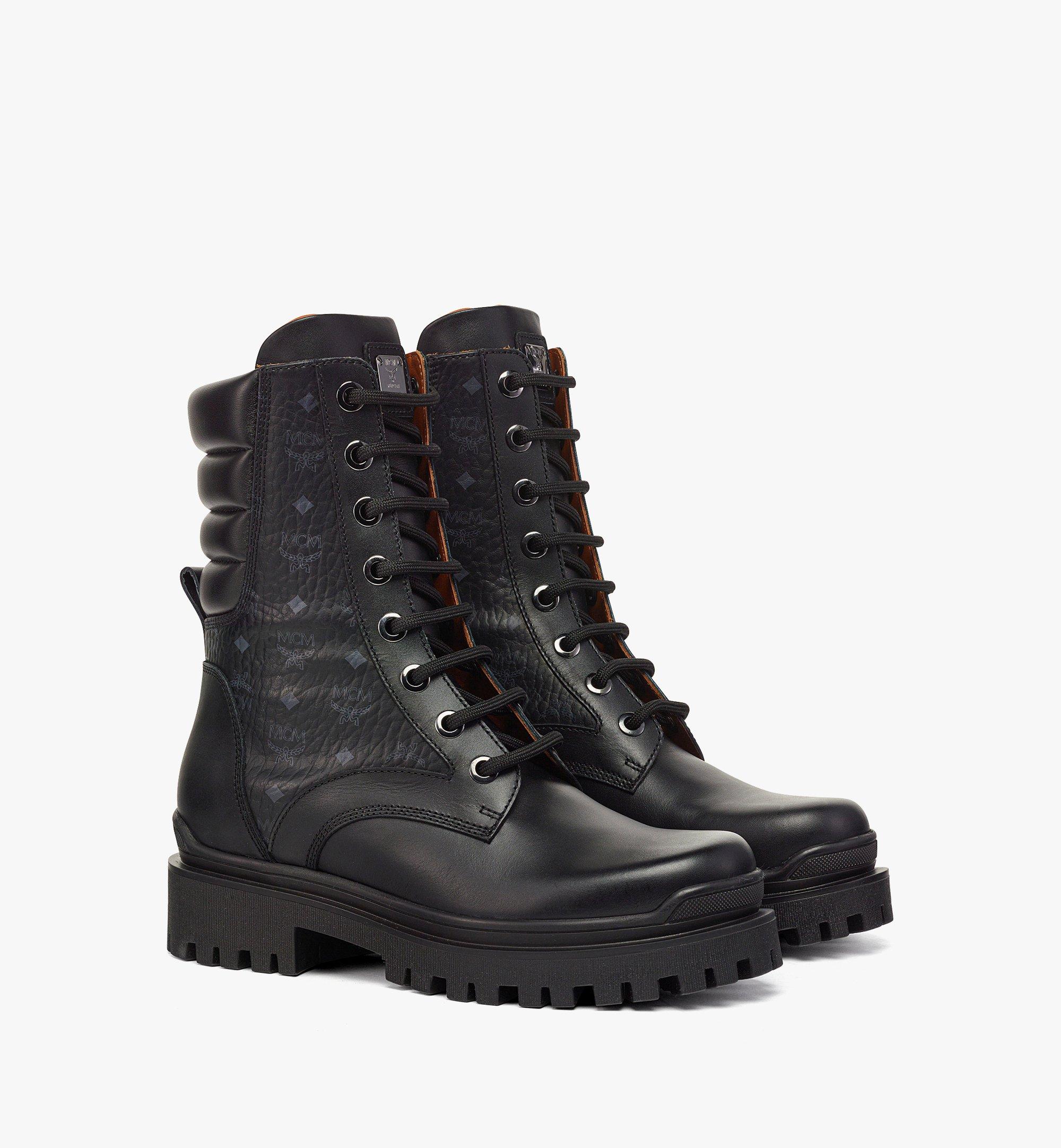 MCM Visetos Boots in Calf Leather Black MESDAMM08BK036 Alternate View 1
