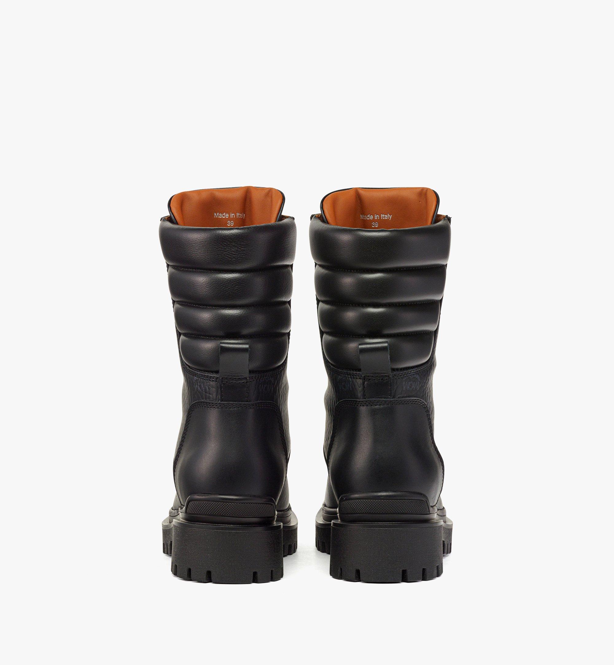 MCM Visetos Boots in Calfskin Black MESDAMM08BK038 Alternate View 2
