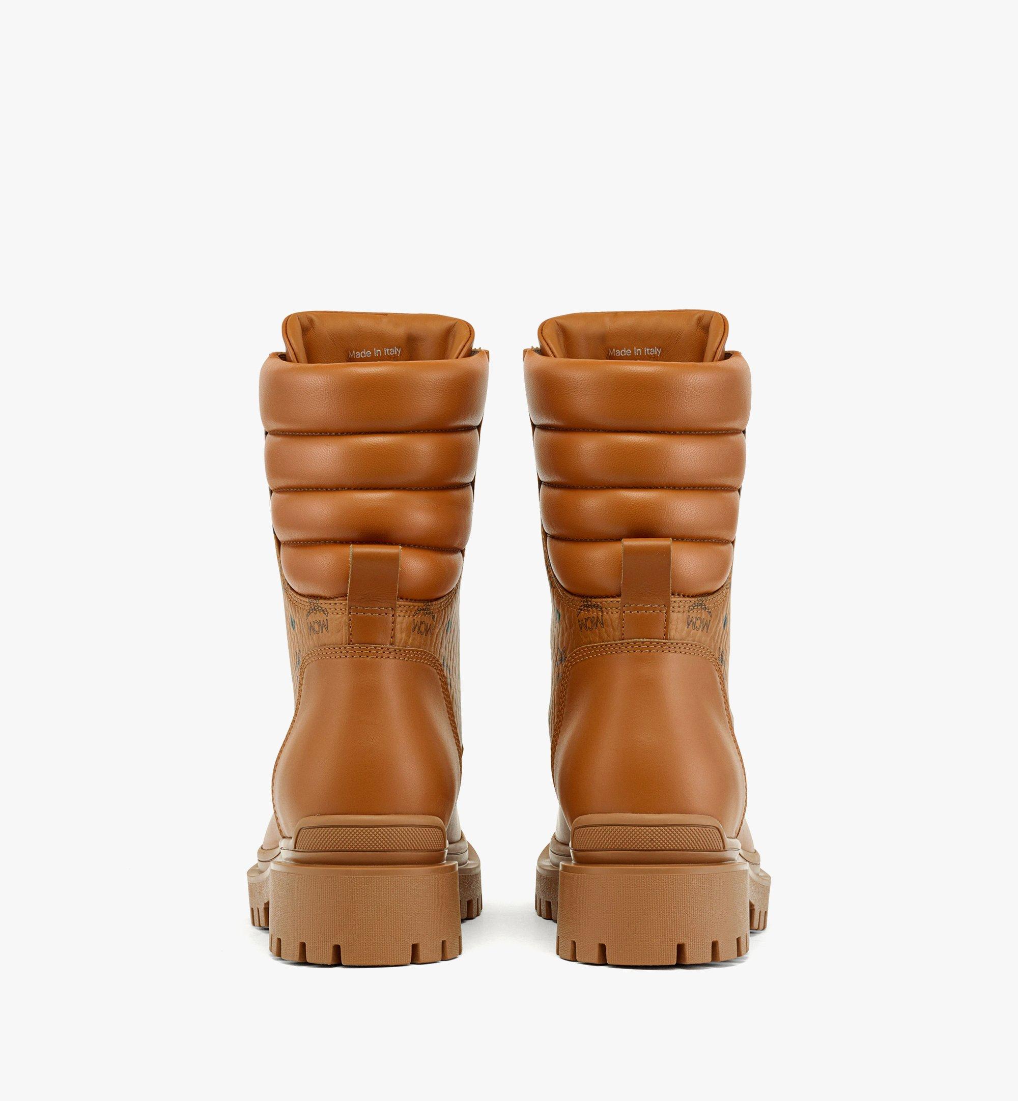 MCM Bottines en Visetos et cuir de veau Cognac MESDAMM08CO038 Plus de photos 2