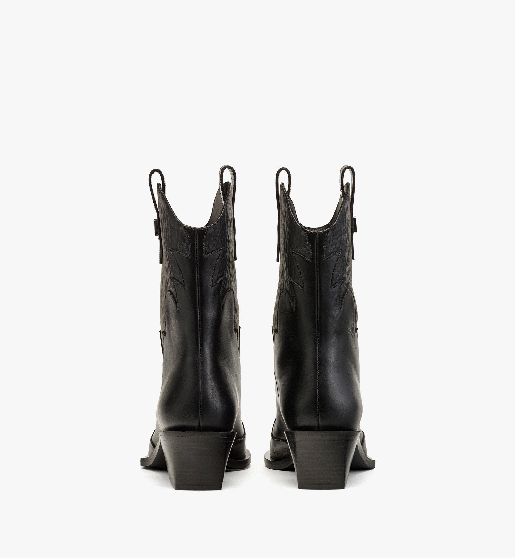 MCM Cyber Cowboy Boots in Visetos Leather Mix Black MESDAMM10BK037 ほかの角度から見る 2