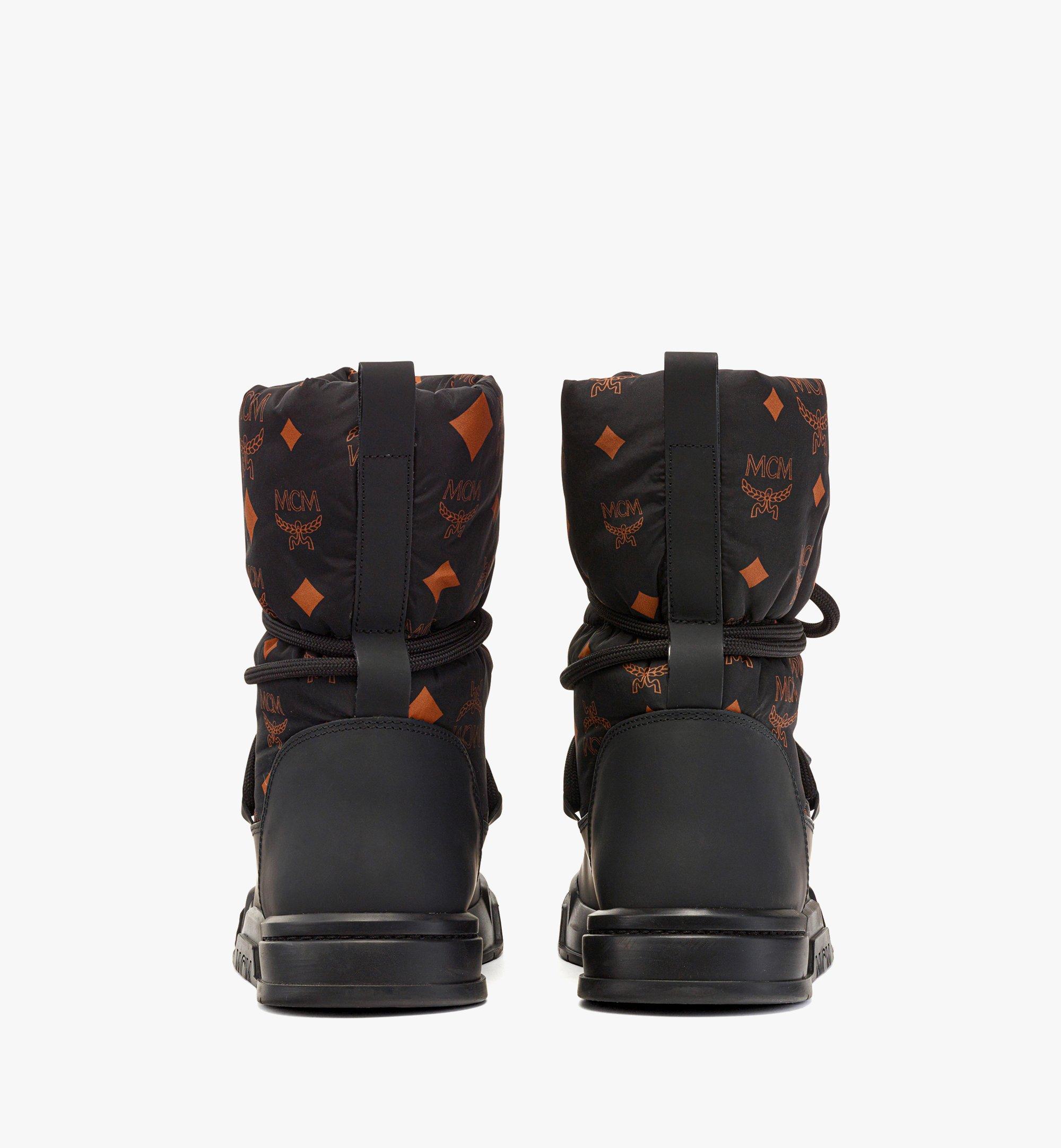 MCM Skyward Hi Sneaker Boot in Monogram Nylon Black MESDASW06BK039 Alternate View 2