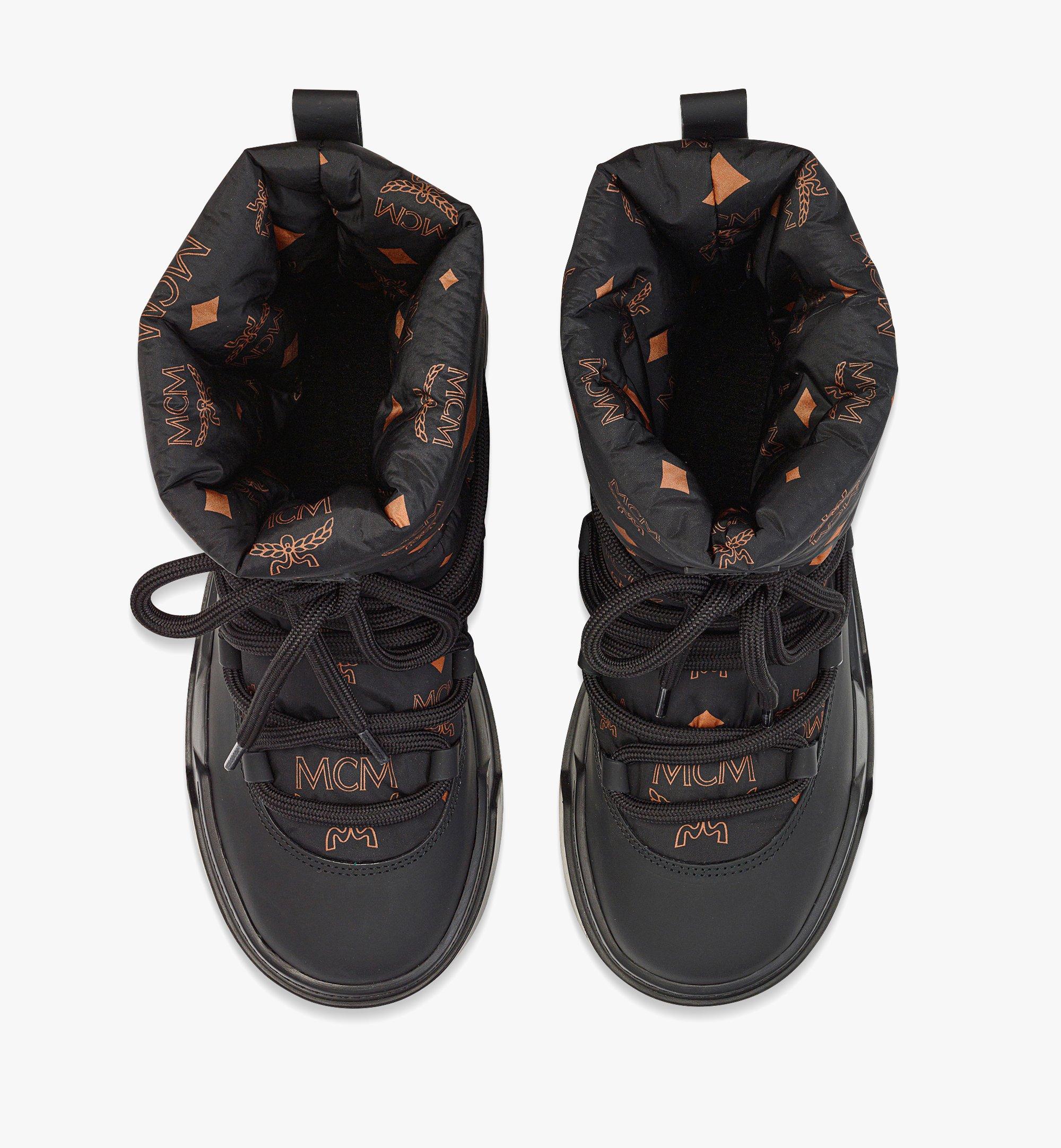 MCM Skyward Hi Sneaker Boot in Monogram Nylon Black MESDASW06BK039 Alternate View 3