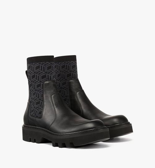 Cubic Knit Boots in Calf Leather