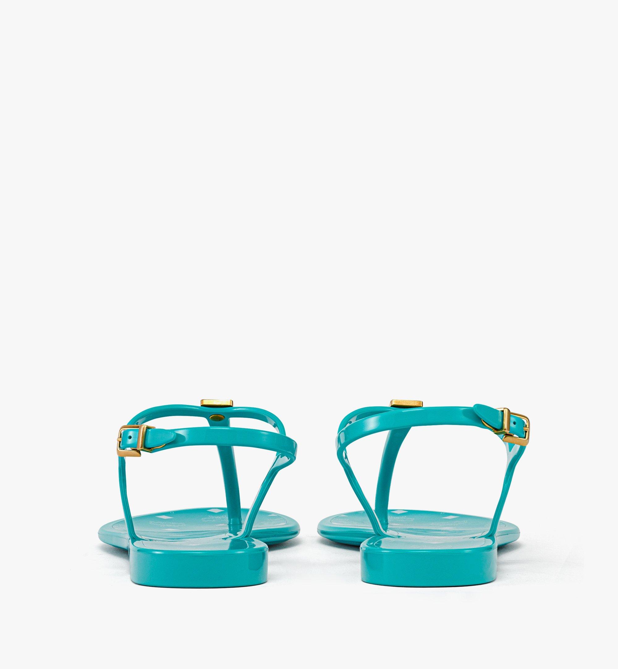 MCM Monogram Jelly Sandals Blue MESDSMM131B041 Alternate View 2