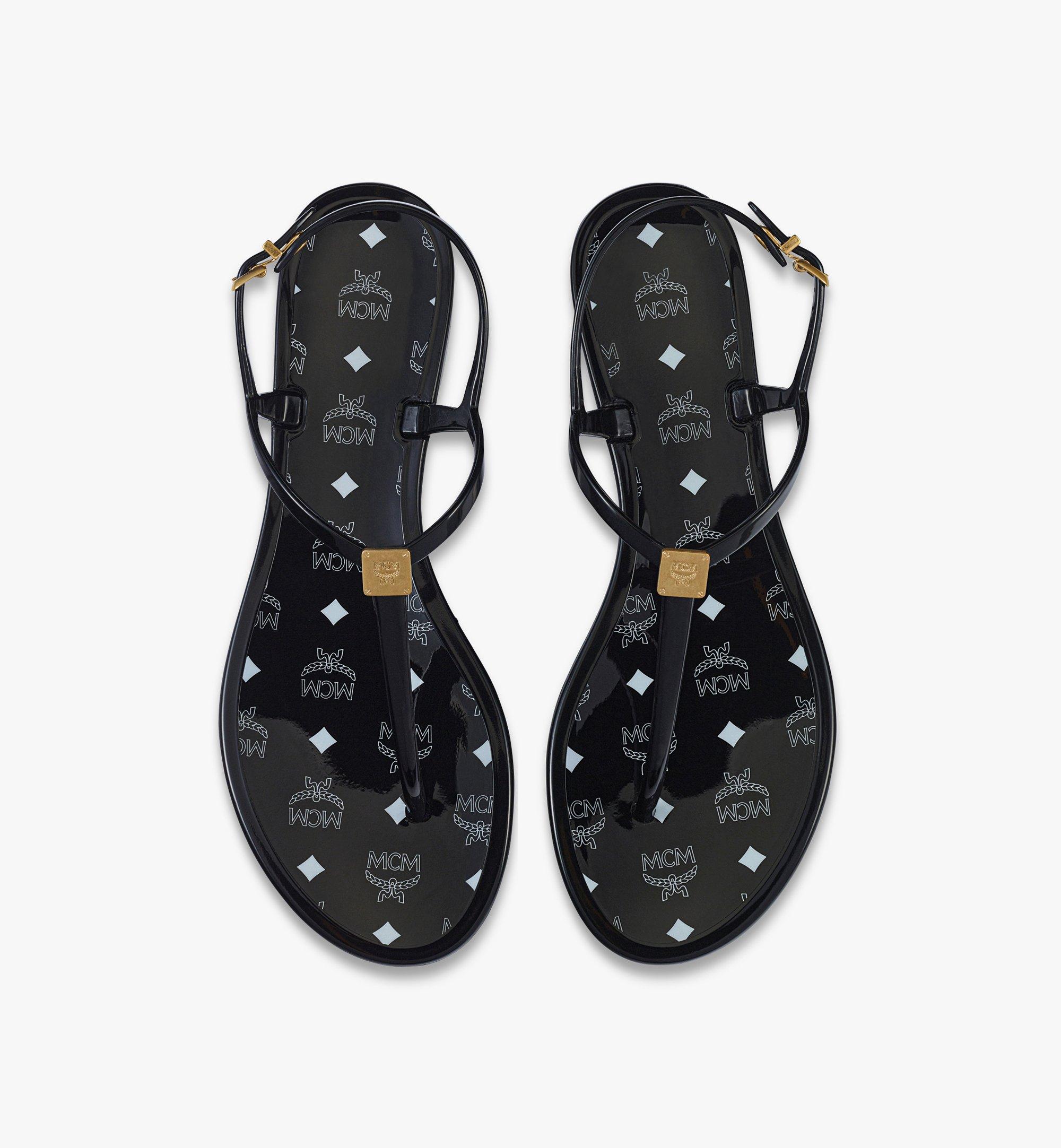 MCM Women's Monogram Jelly Sandals Black MESDSMM13BK040 Plus de photos 4