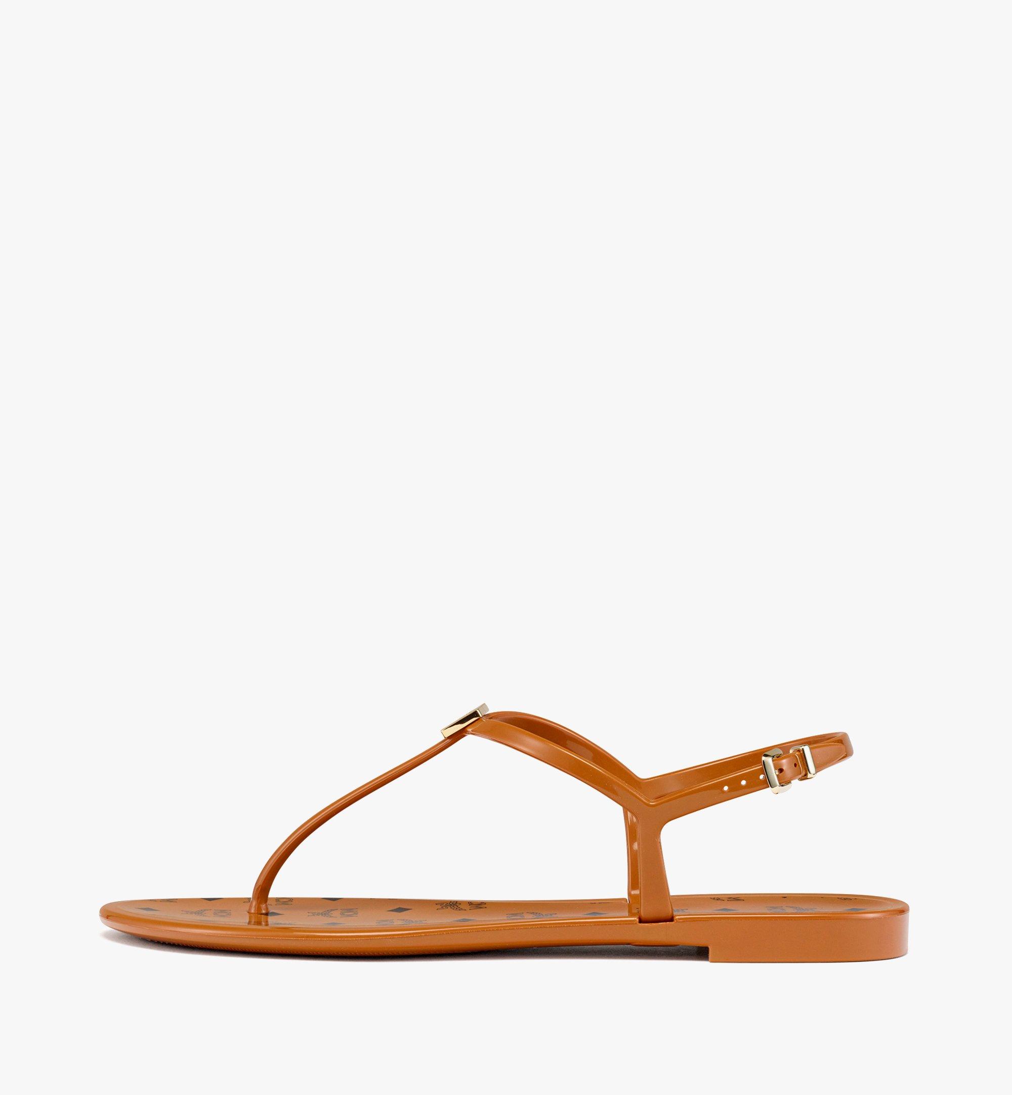 MCM Monogram Jelly Sandals Cognac MESDSMM13CO038 Alternate View 1