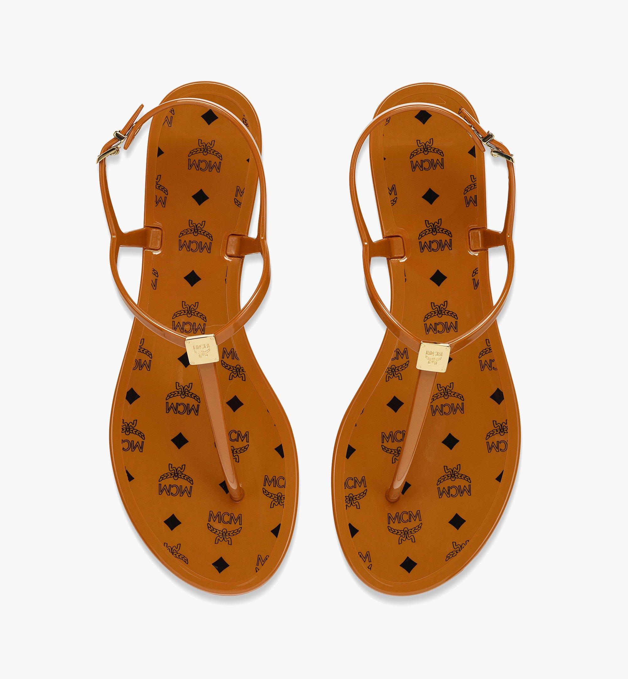 MCM Monogram Jelly Sandals Cognac MESDSMM13CO038 Alternate View 3