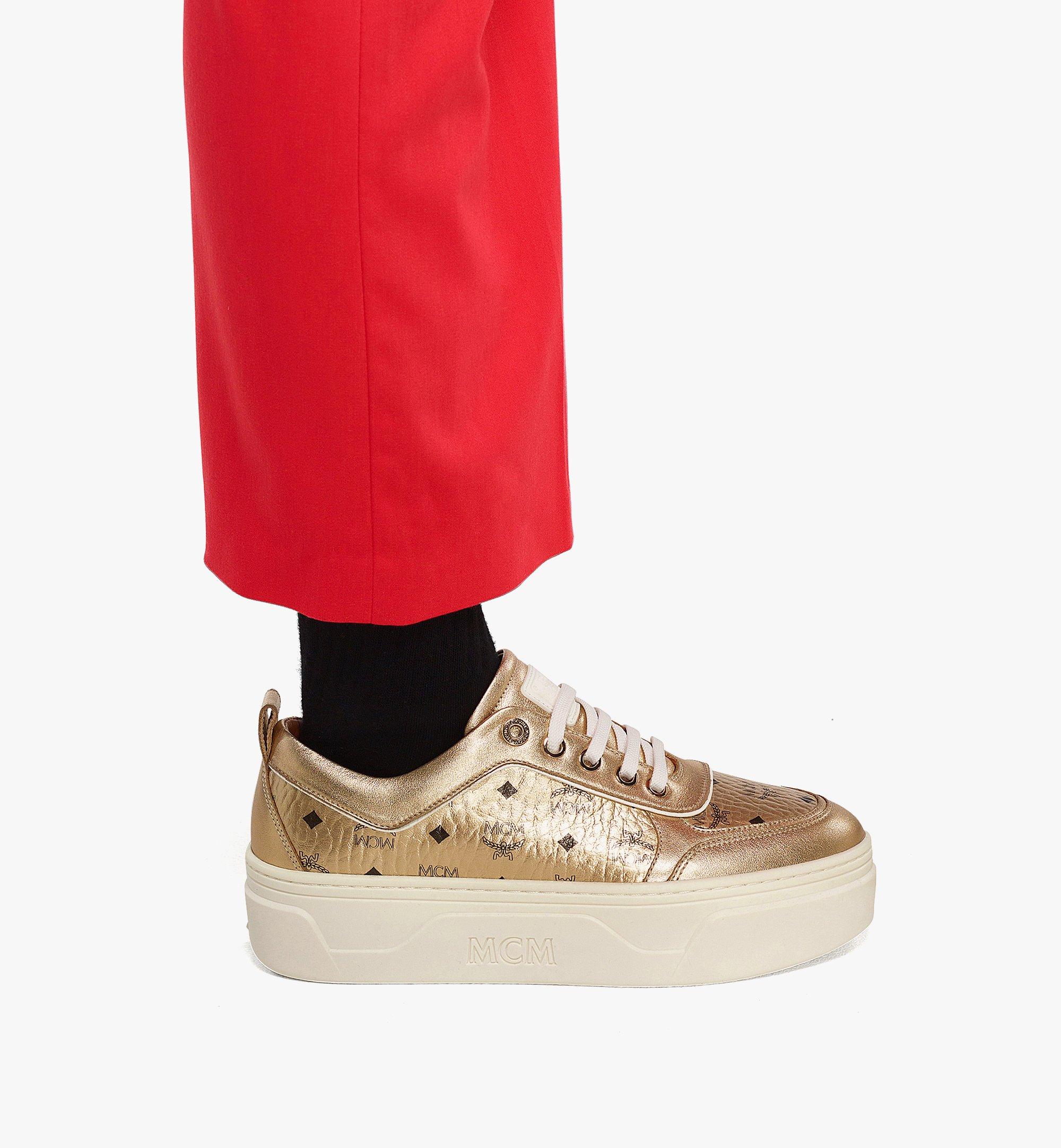 37 IT Skyward Platform Sneakers in Visetos Gold | MCM ®JP