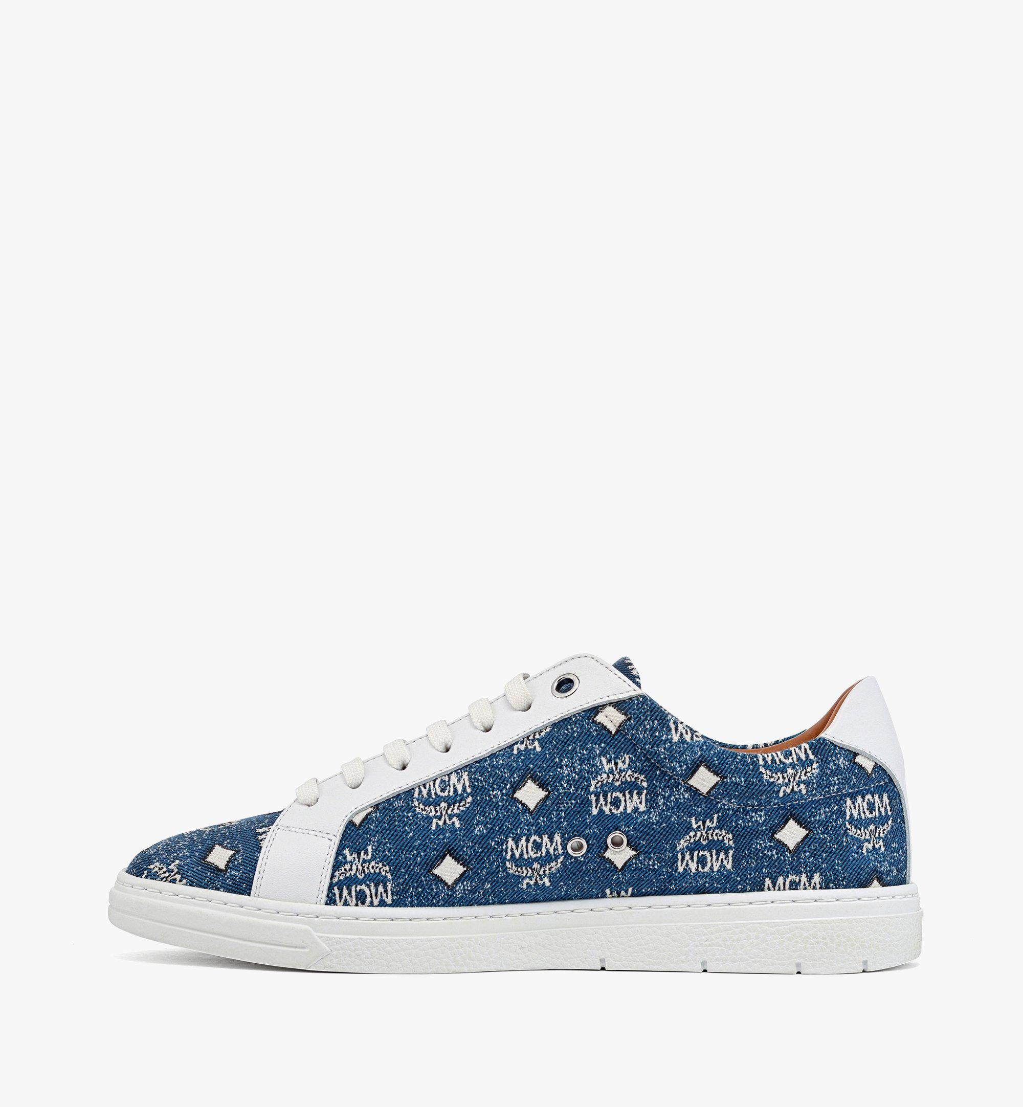 35 IT / W Terrain Lo Sneakers in Denim Jacquard Blue | MCM ®CN