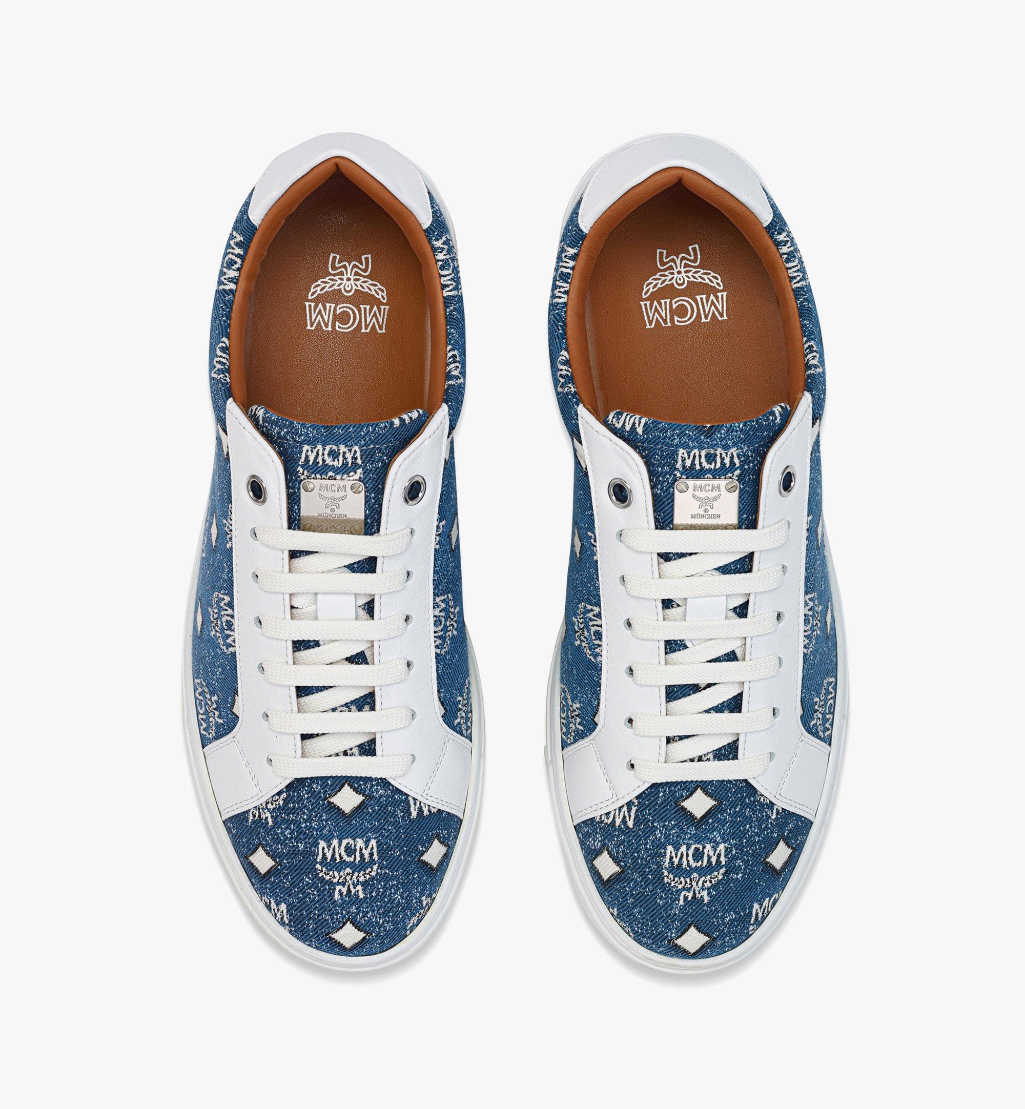 MCM Terrain Lo Sneakers in Denim Jacquard Blue MESDSTD01LE035 Alternate View 3