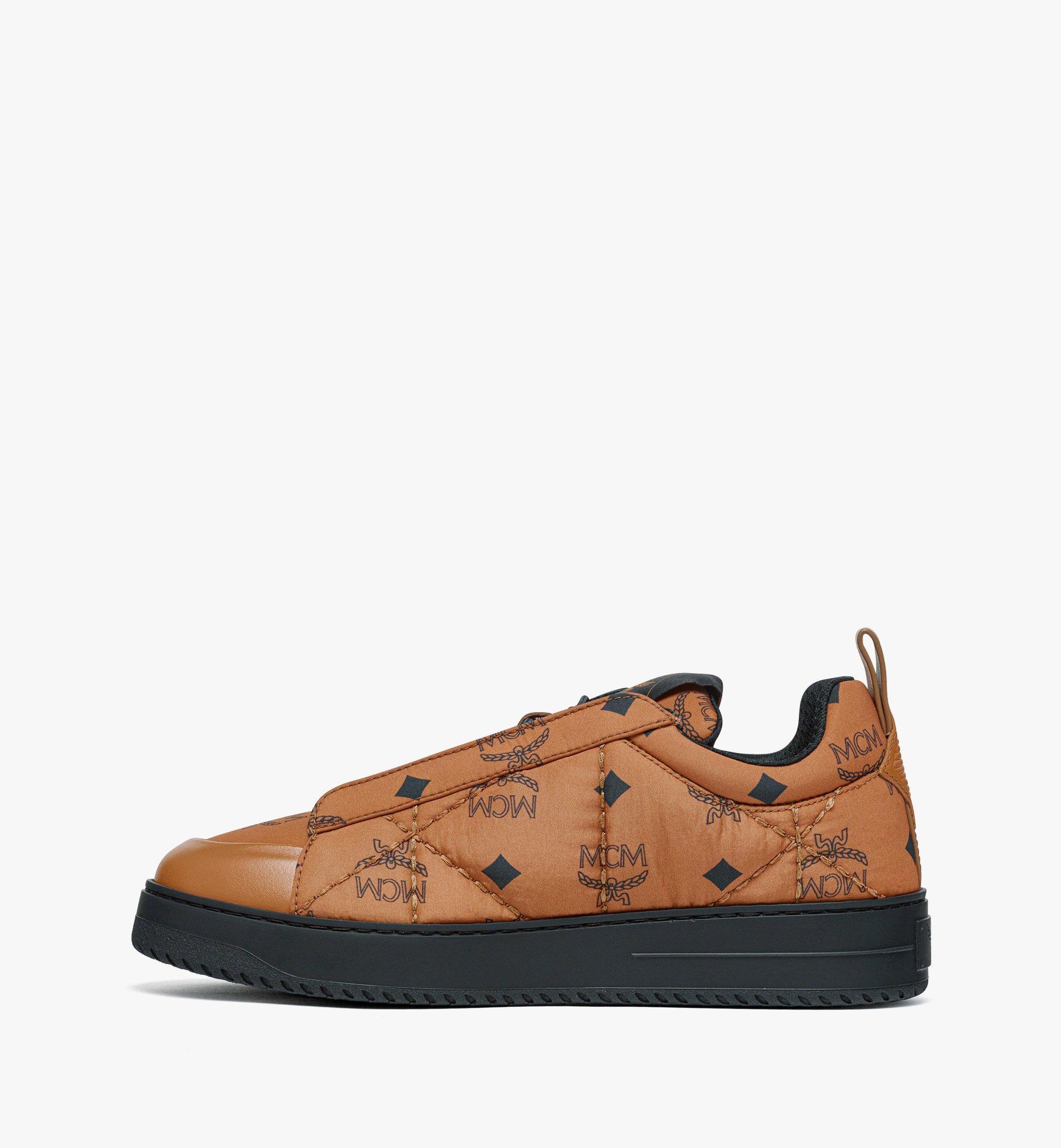 MCM Neo Terrain Lo Sneakers in Quilted Monogram Nylon Cognac MESEAAJ07CO038 Alternate View 1