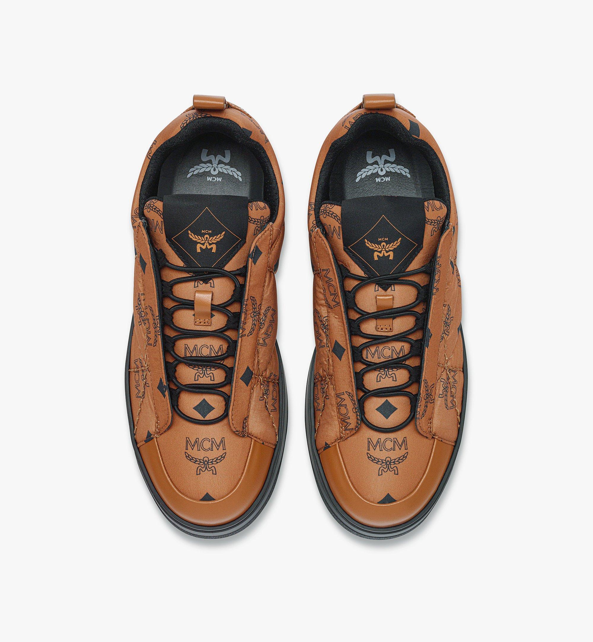 MCM Neo Terrain Lo Sneakers in Quilted Monogram Nylon Cognac MESEAAJ07CO038 Alternate View 4