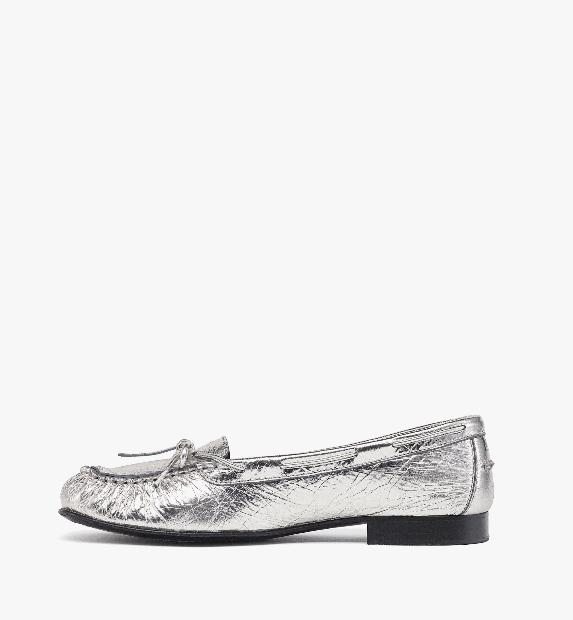 MCM Moccasin in Metallic Calf Leather Silver MESEAMM11SV040 Alternate View 1