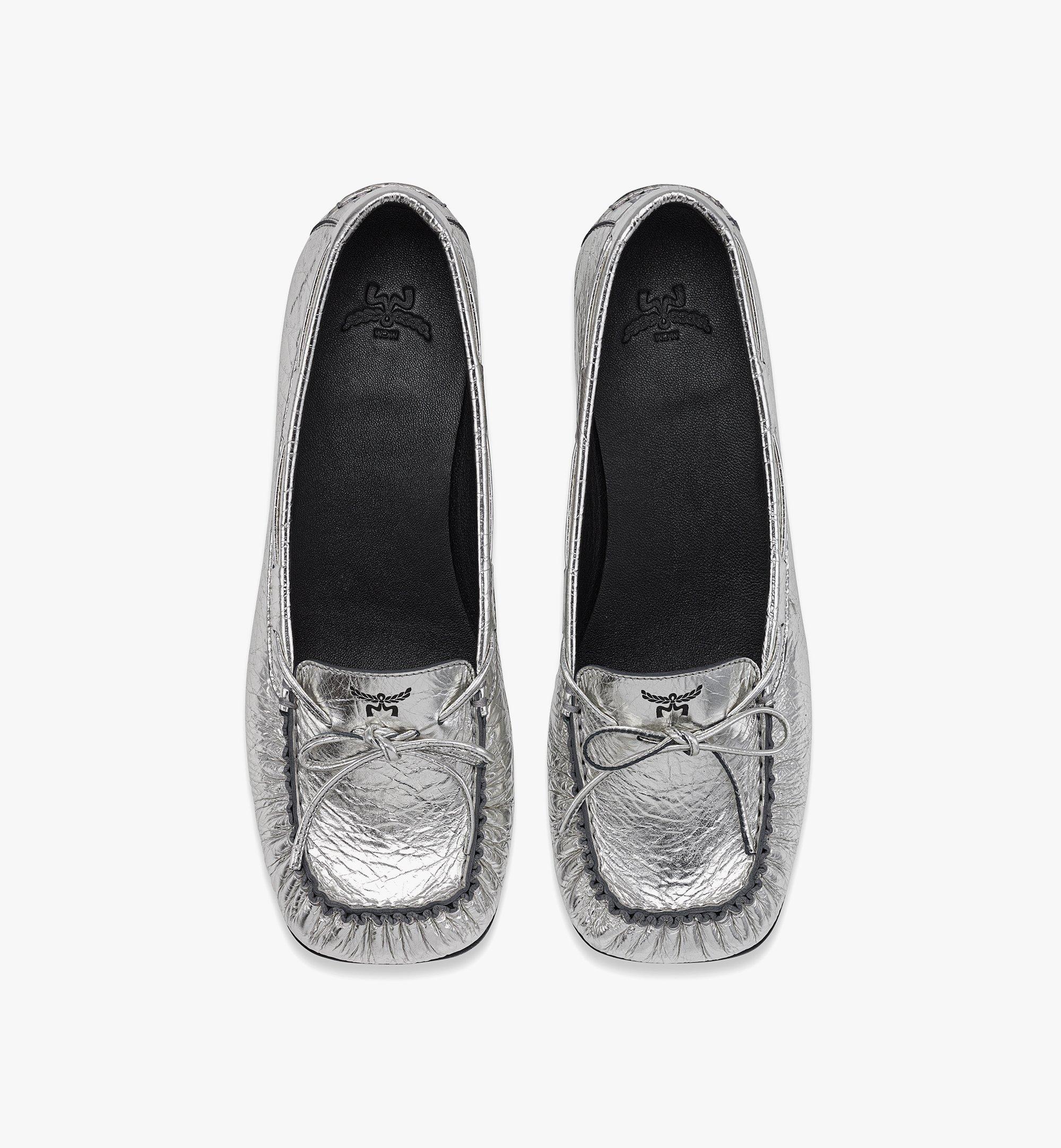 MCM Moccasin in Metallic Calf Leather Silver MESEAMM11SV040 Alternate View 4