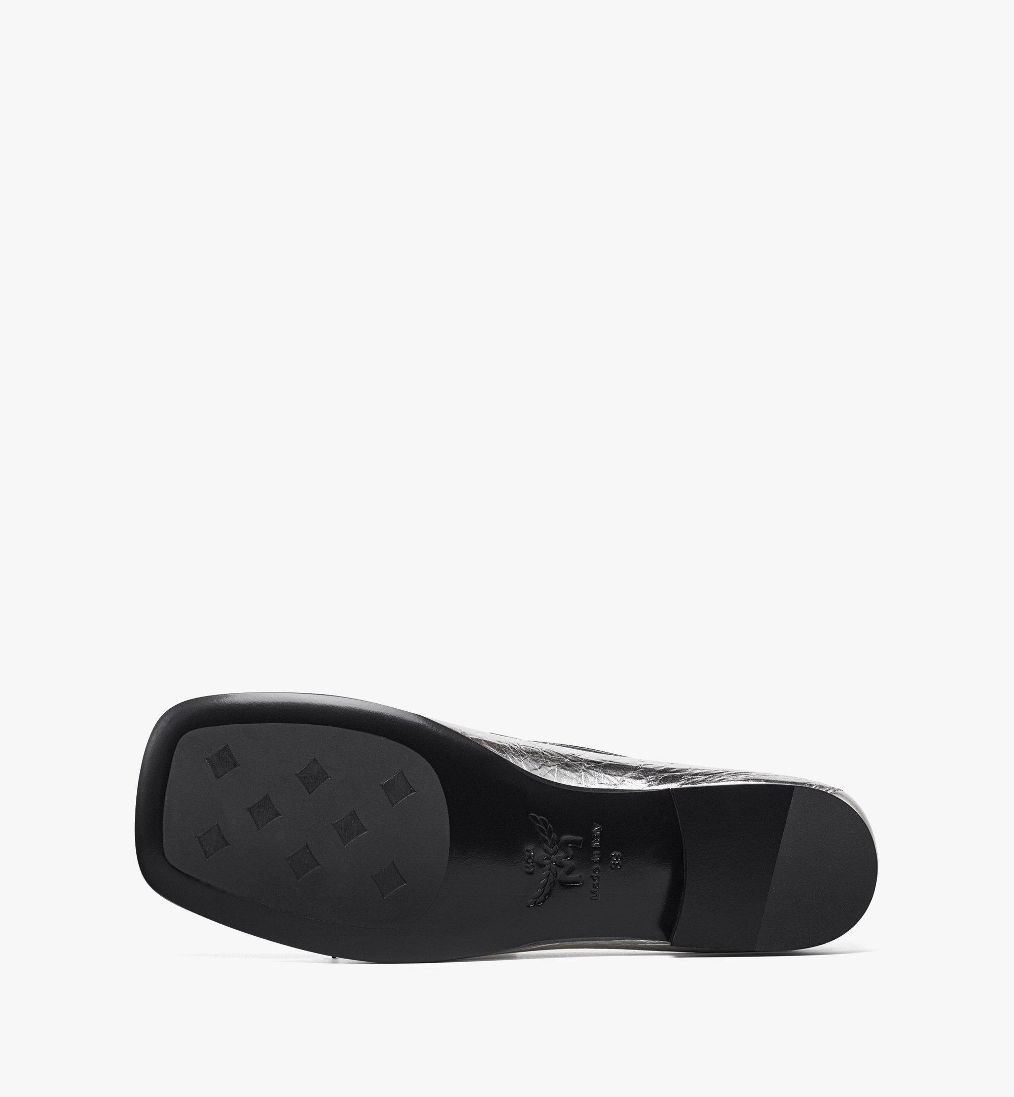 MCM Moccasin in Metallic Calf Leather Silver MESEAMM11SV041 Alternate View 3
