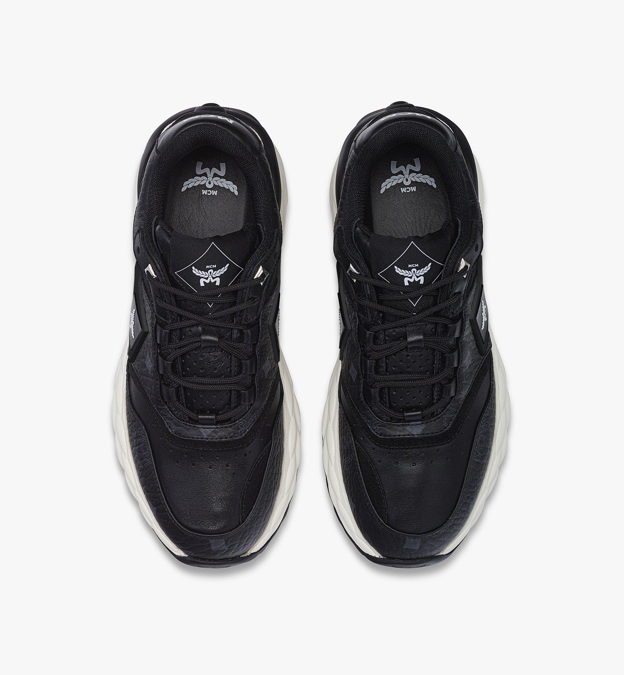 MCM Skywander Sneakers in Visetos Black MESESAH02BK040 Alternate View 4