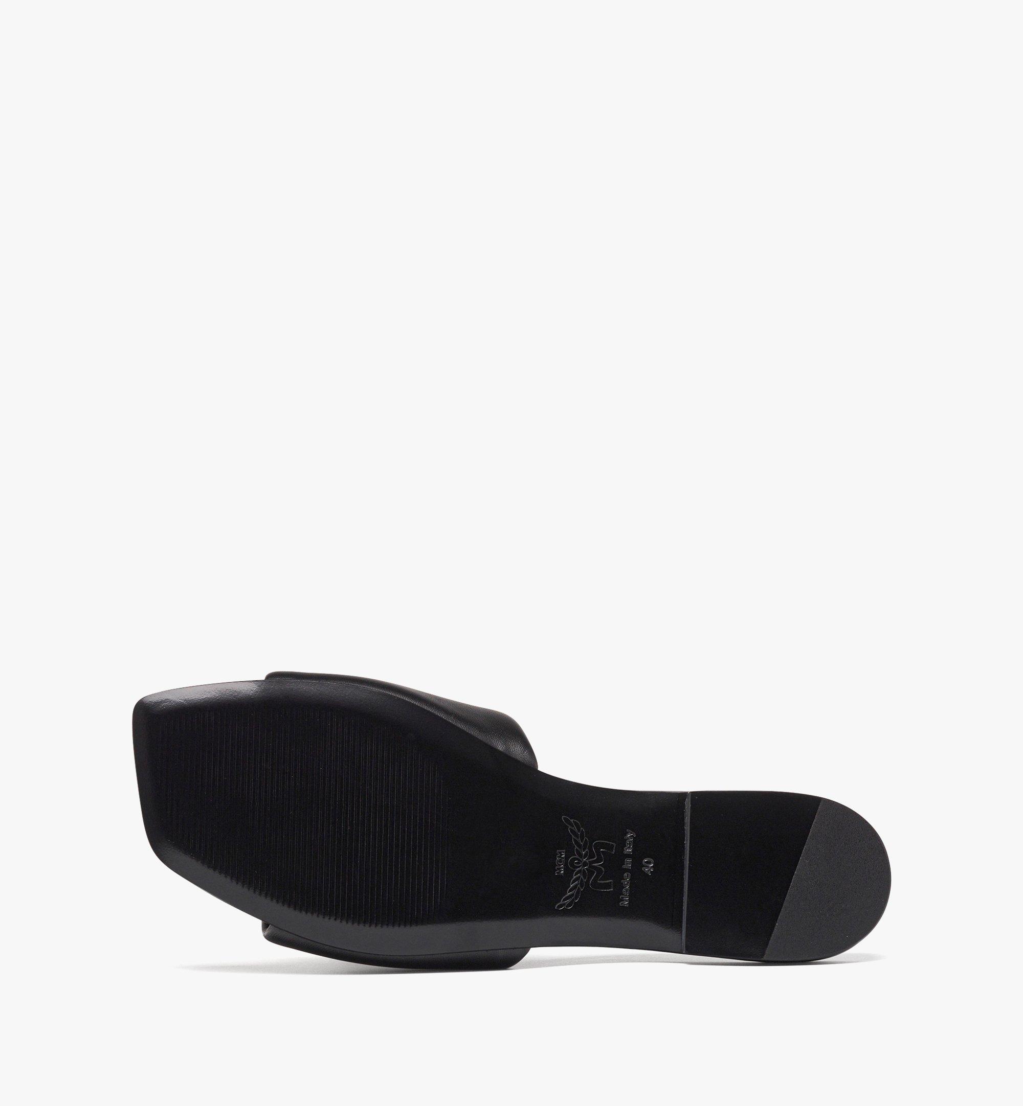 37 IT Laurel Flat Sandals in Lamb Leather Black | MCM ®US