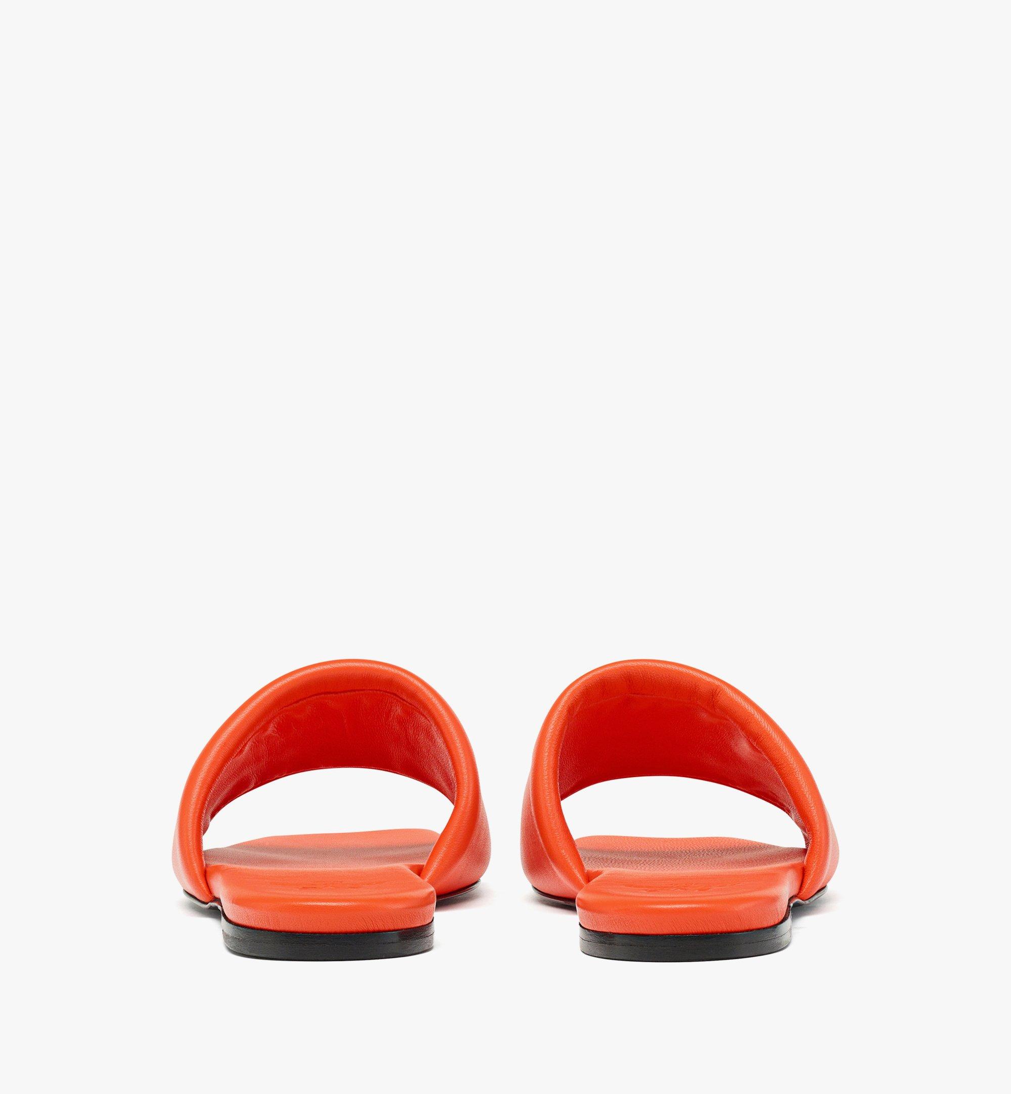 36 IT Laurel Flat Sandals in Lamb Leather Orange | MCM ®US