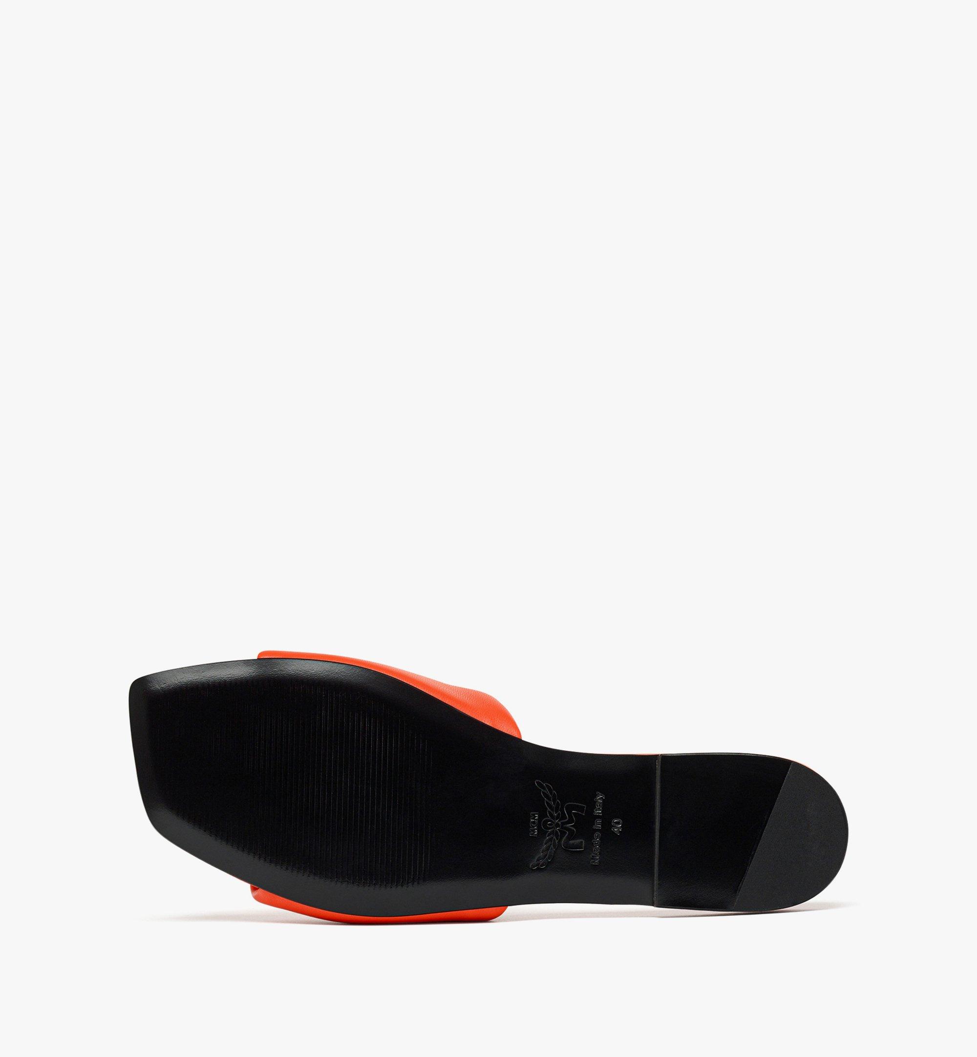 36 IT Laurel Flat Sandals in Lamb Leather Orange | MCM ®US