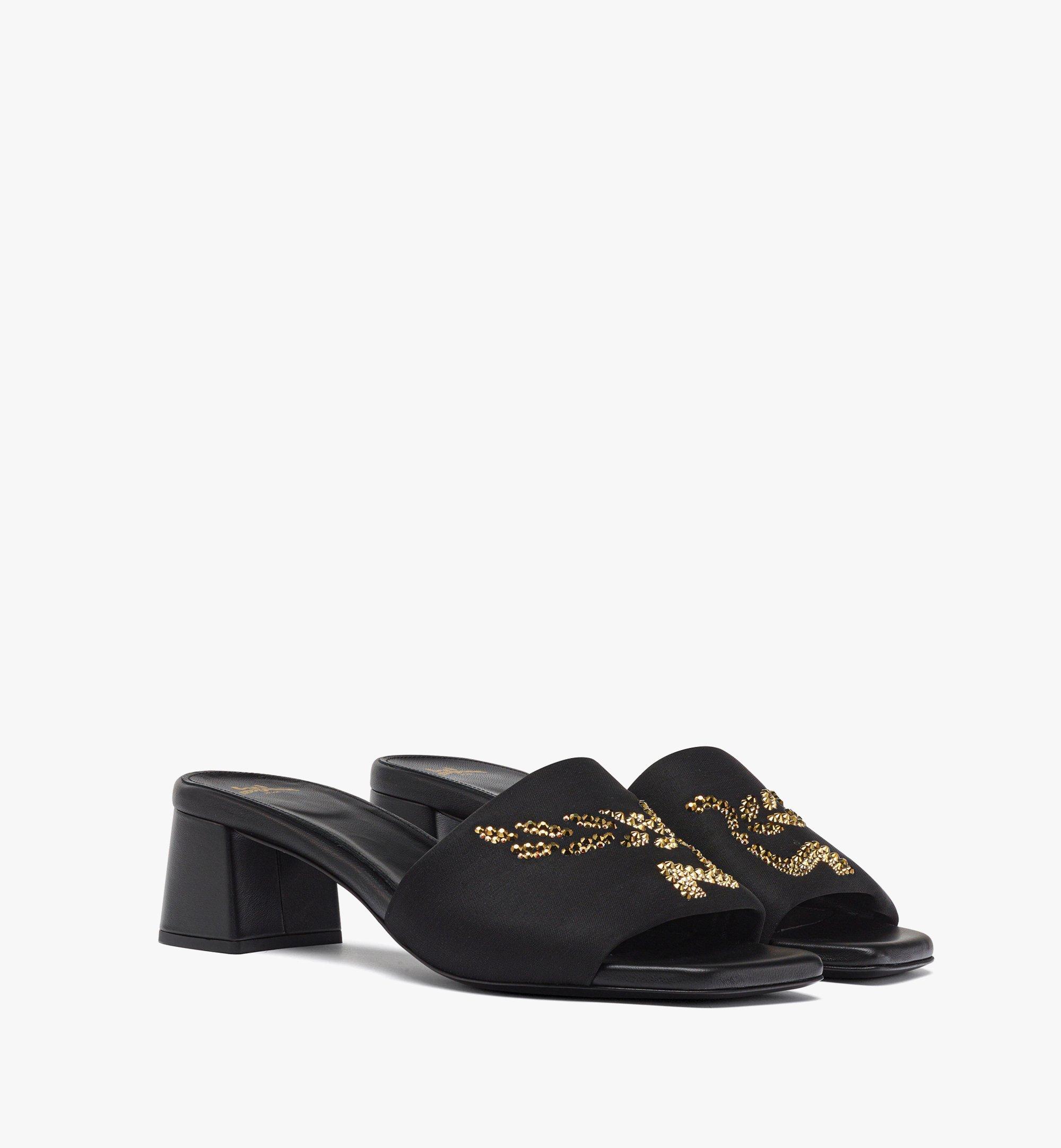41 IT Strass Logo Heel Sandals Black | MCM ®US