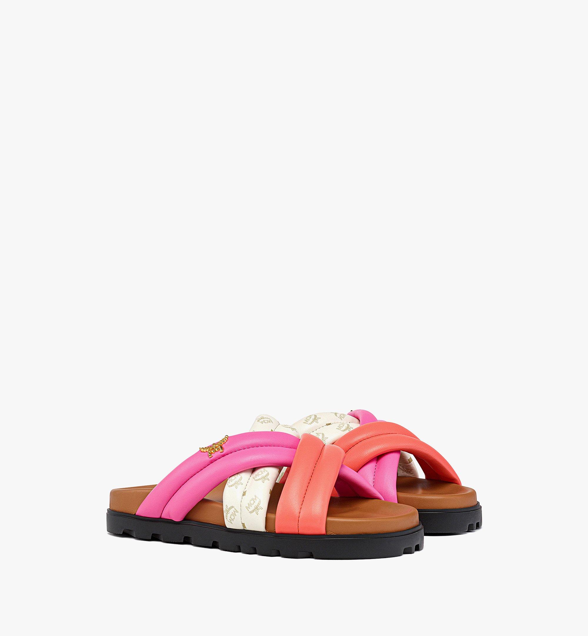 41 IT Monogram Cross Sandals in Lamb Leather Red | MCM ®US