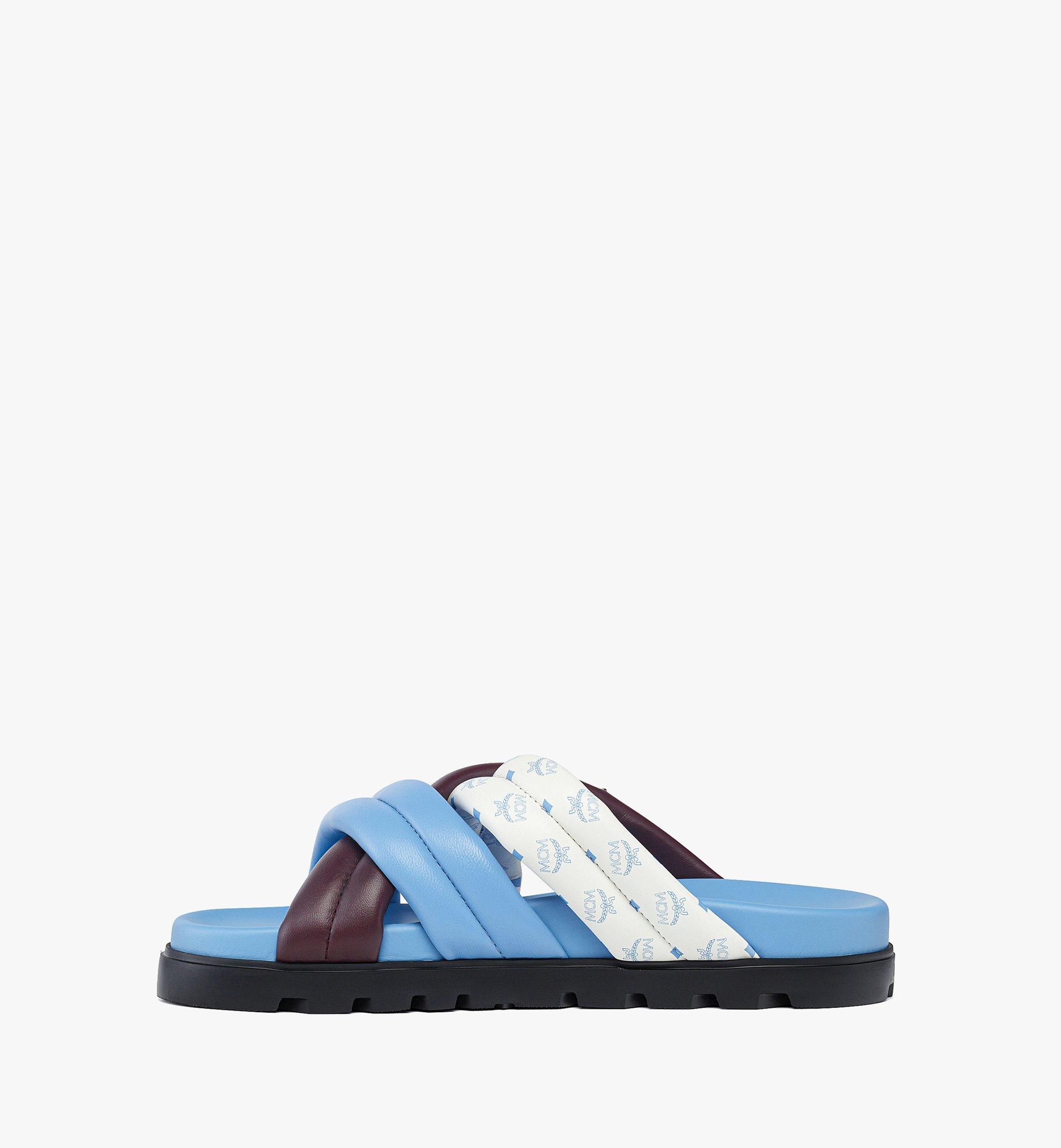 36 IT Monogram Cross Sandals in Lamb Leather Purple | MCM ®US