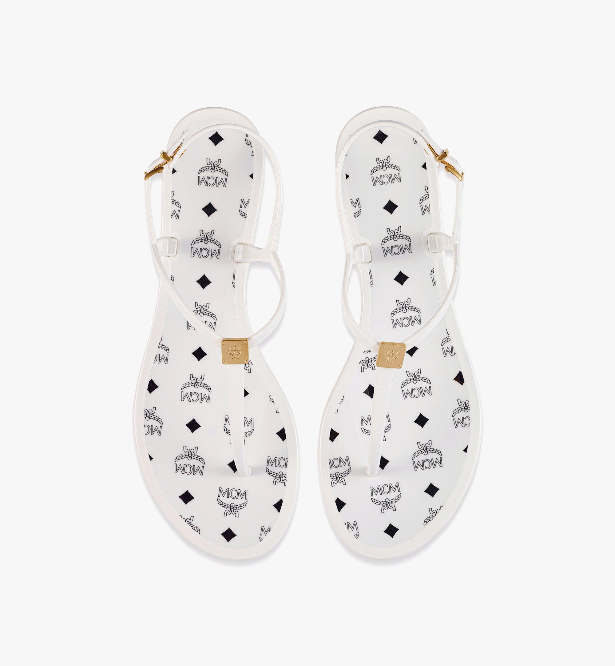 MCM Monogram Jelly Sandals White MESESMM05WT037 Alternate View 4