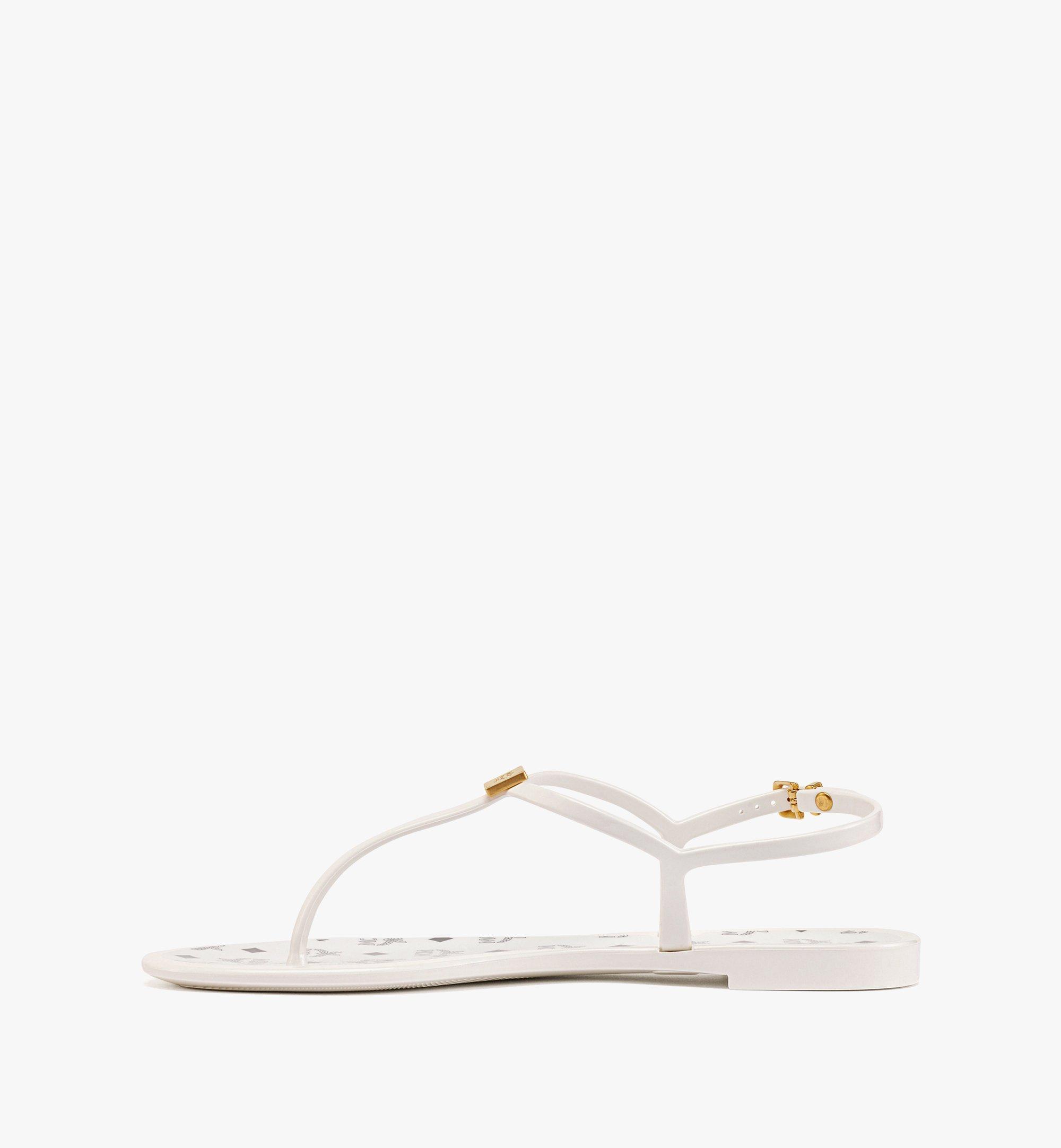 MCM Monogram Jelly Sandals White MESESMM05WT038 Alternate View 1