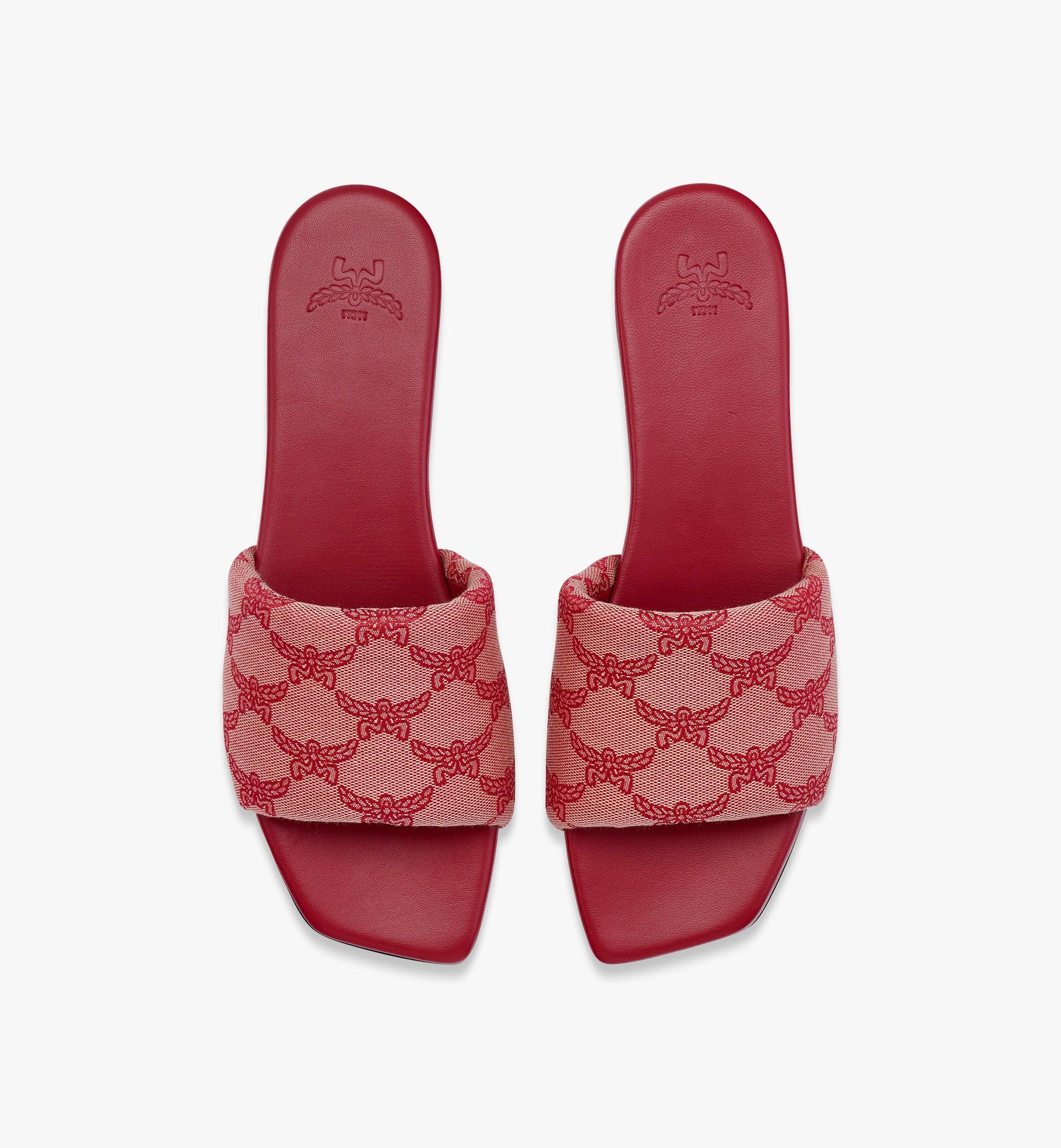 36 IT Flat Sandals in Lauretos Jacquard VALENTINE RED MCM DE