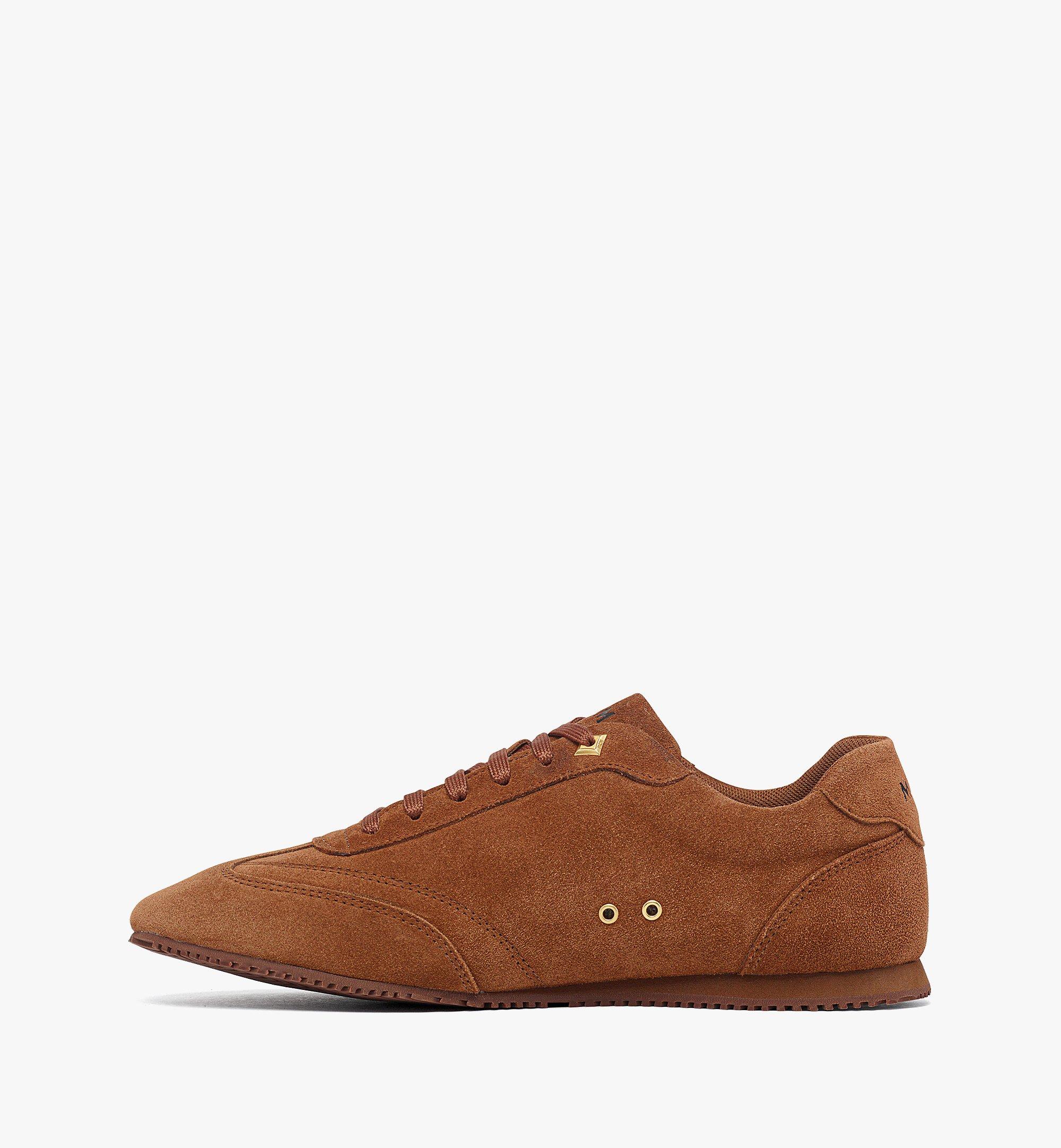MCM Federlite Lo Sneakers in Laurel Suede Leather Brown MESFAAP01C9038 Alternate View 1
