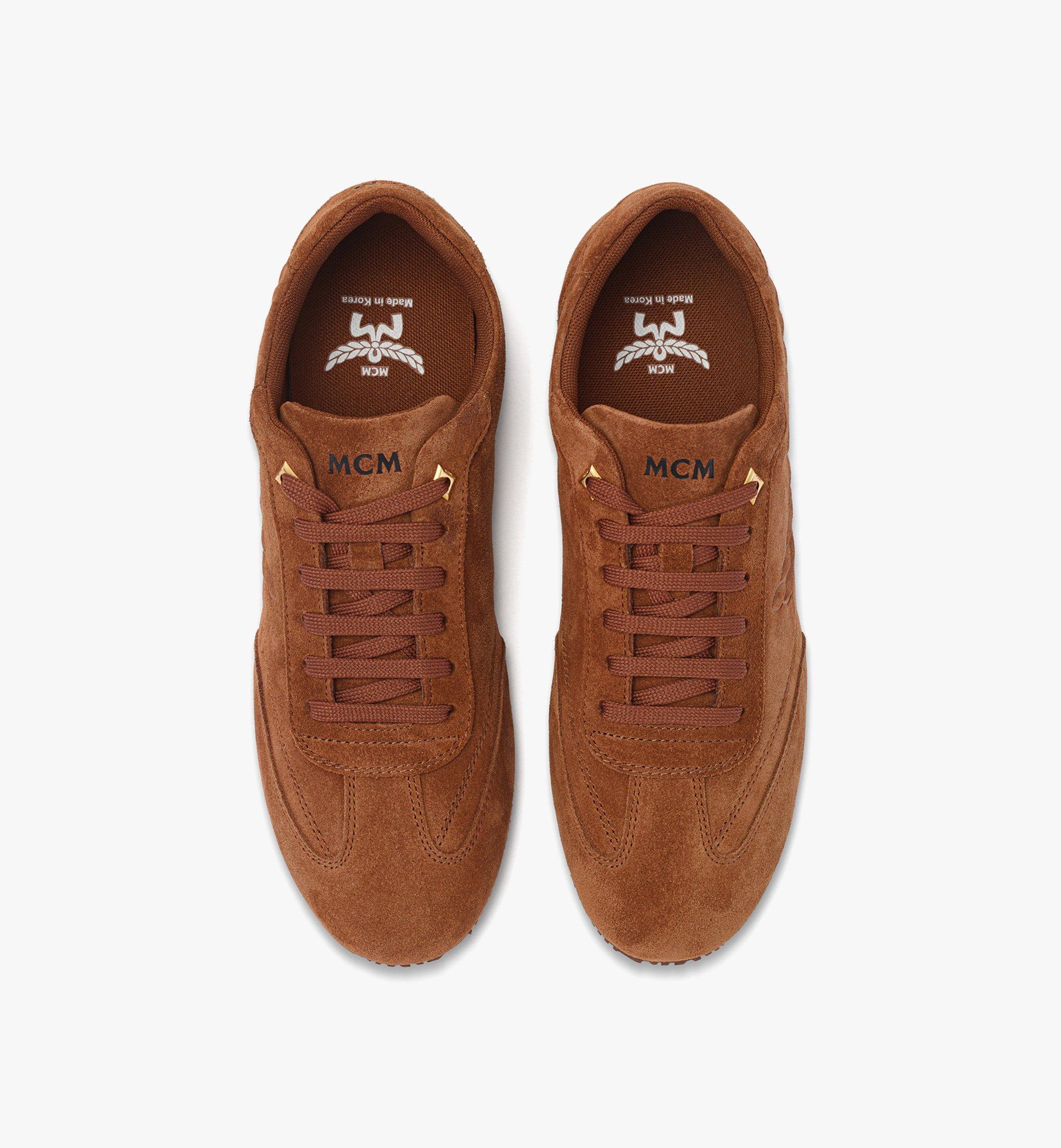 MCM Federlite Lo Sneakers in Laurel Suede Leather Brown MESFAAP01C9038 Alternate View 4