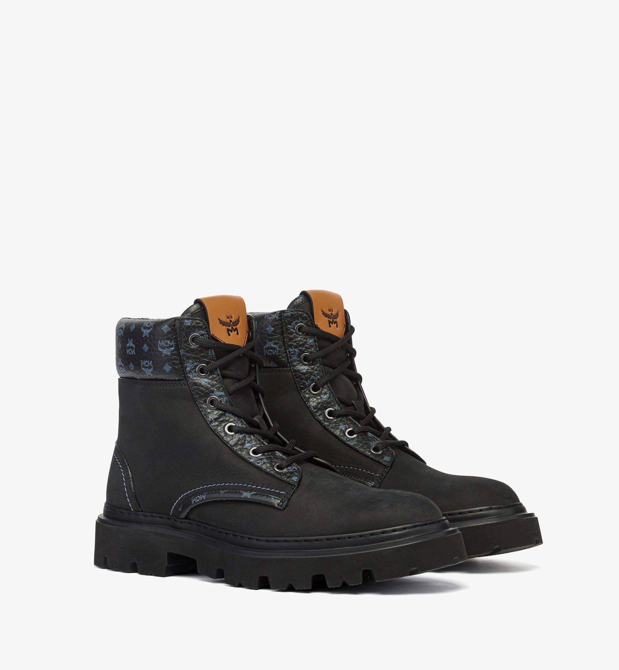 Ankle Boots in Nubuck and Monogram Print Leather