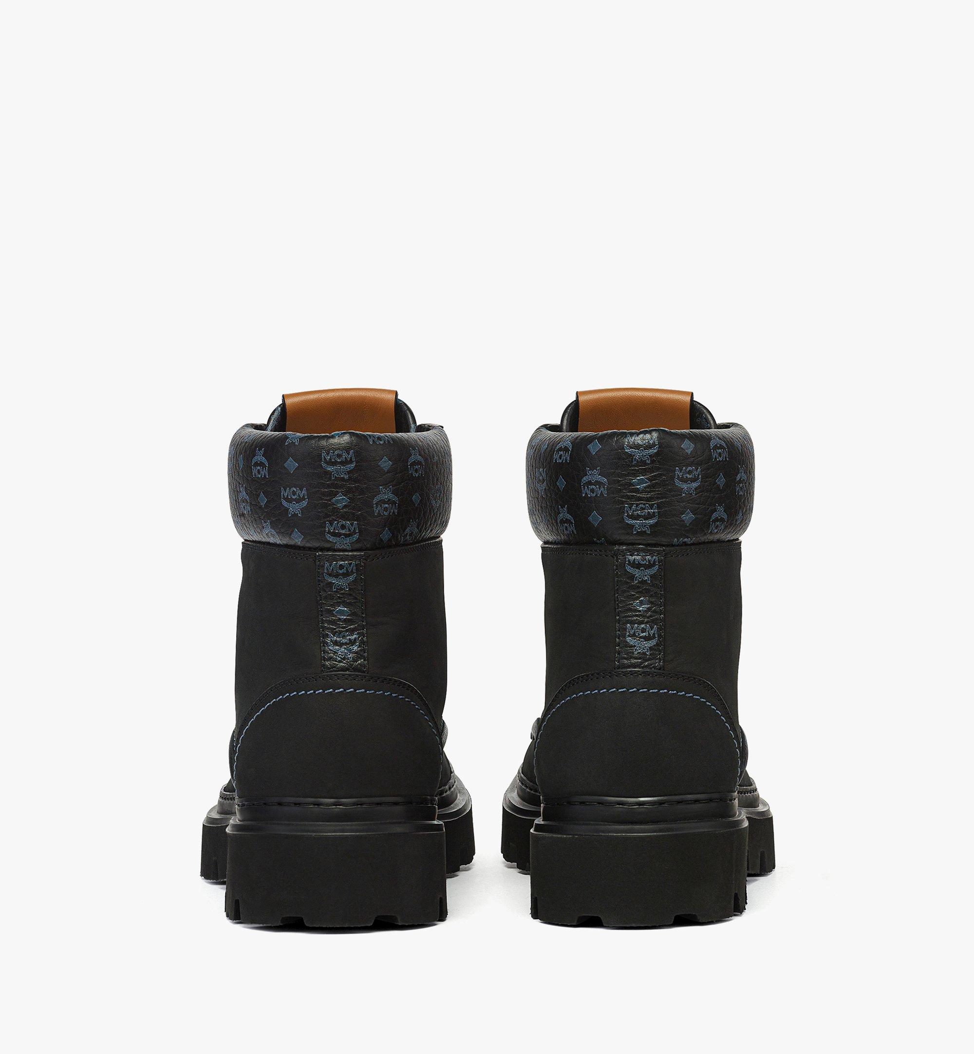 Ankle Boots in Nubuck and Monogram Print Leather