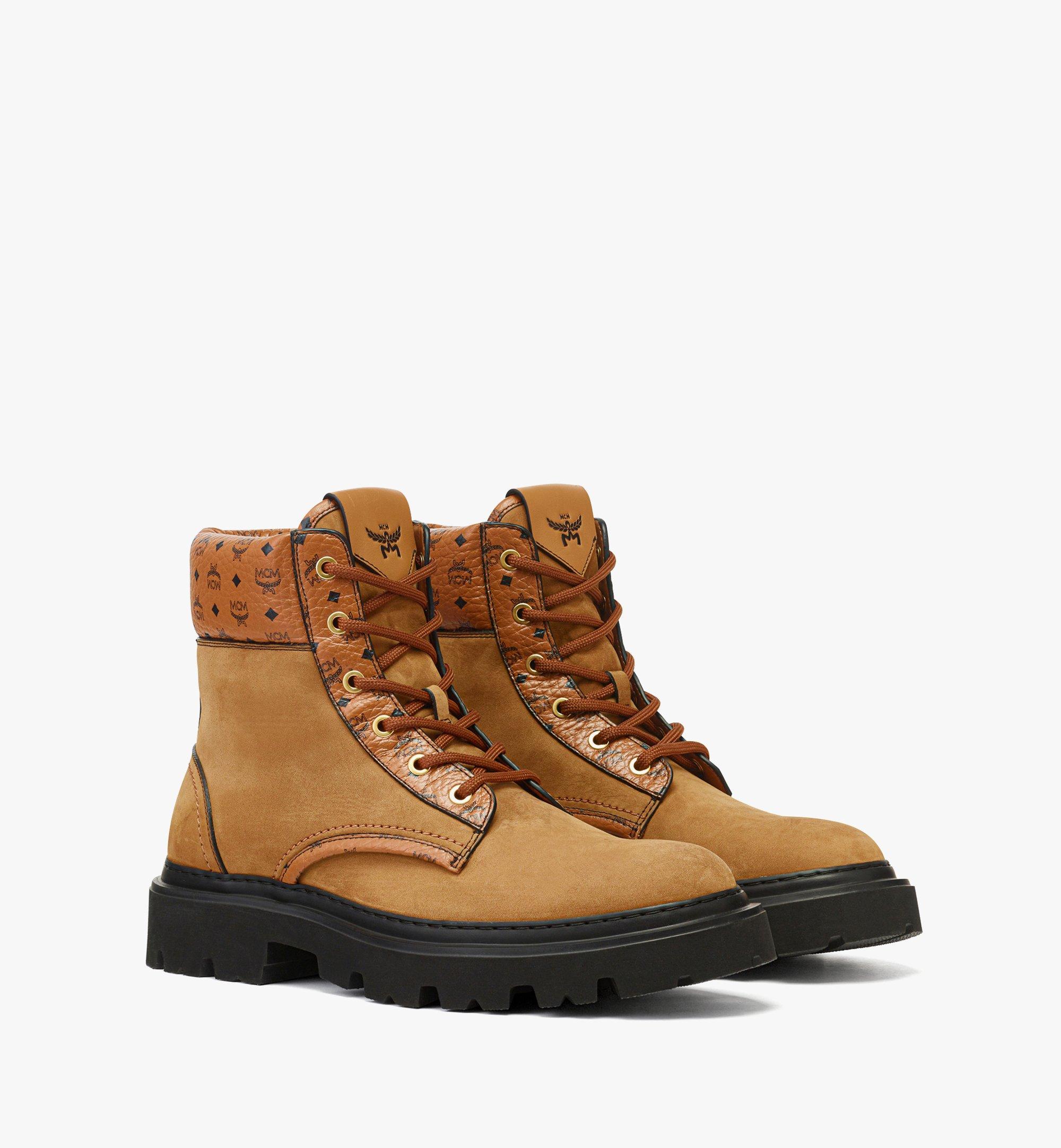 Ankle Boots in Nubuck and Monogram Print Leather
