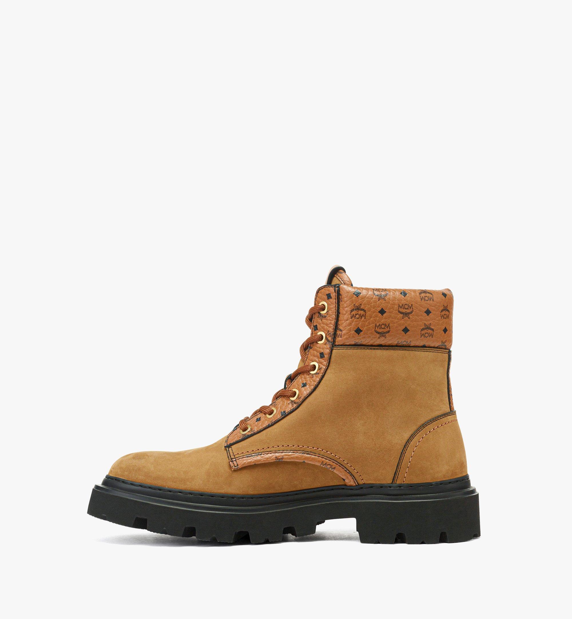 Ankle Boots in Nubuck and Monogram Print Leather