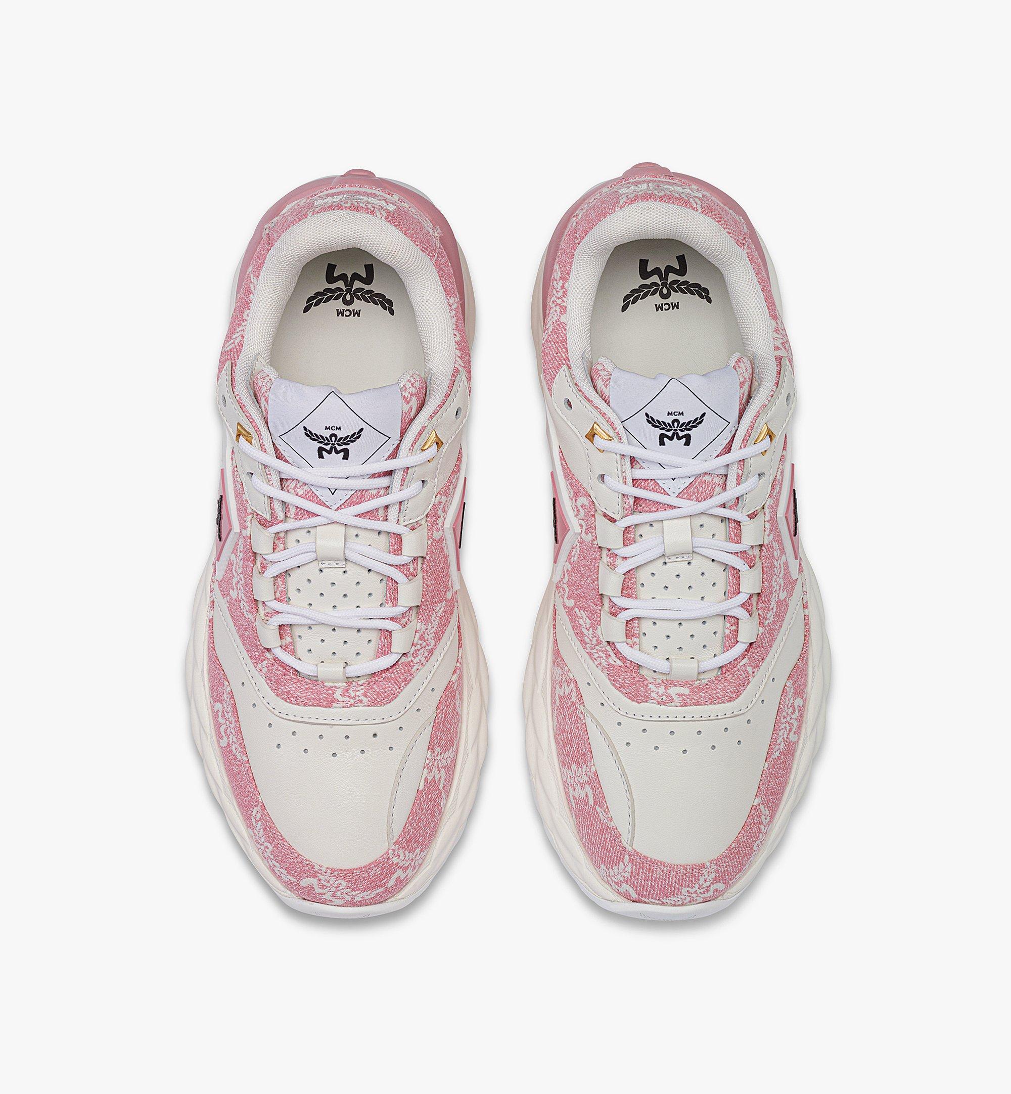 MCM Skywander Lo Sneakers in Lauretos Jacquard Pink MESFSAH01PV041 Alternate View 4