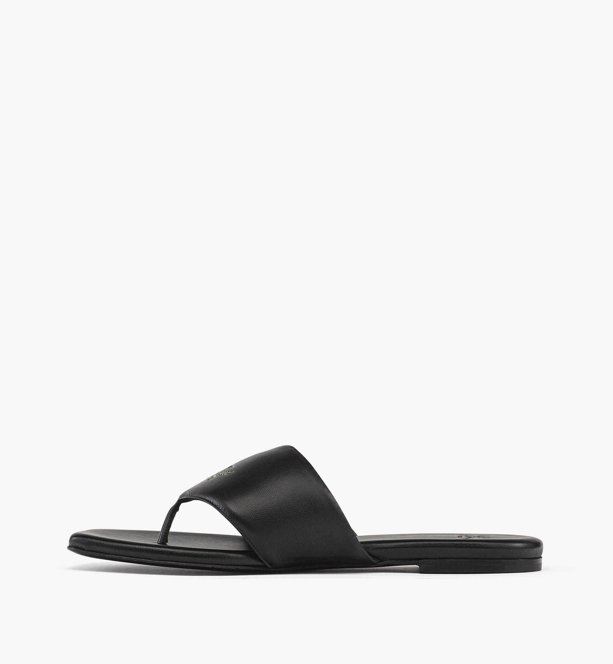 MCM Flat Sandals in Lamb Leather Black MESFSMM05BK039 Plus de photos 1