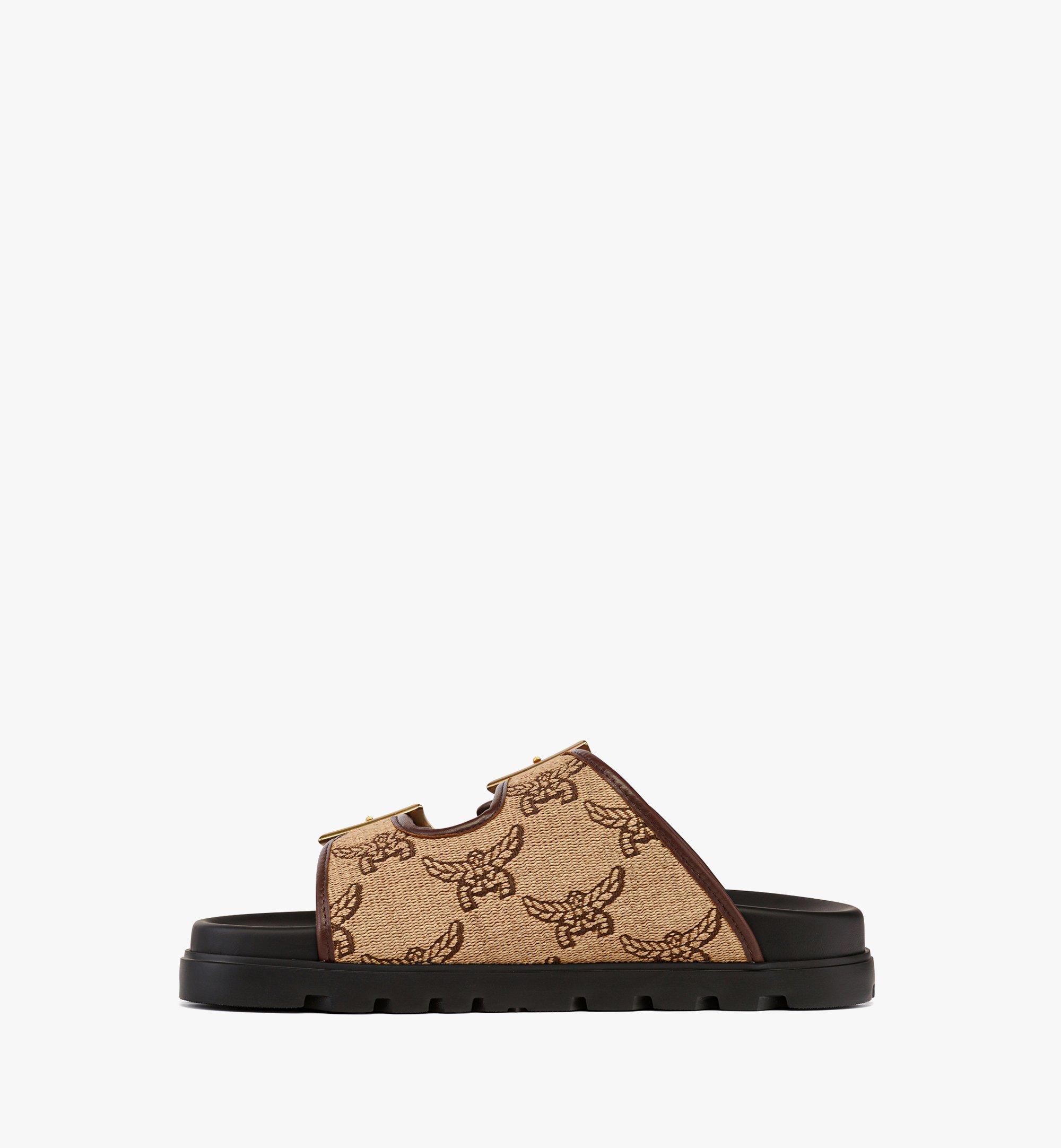 MCM W MCM COL RFF EFFCT TXTL FLAT SANDA, 038 Beige MESFSMM07IN038 มุมมองอื่น 1