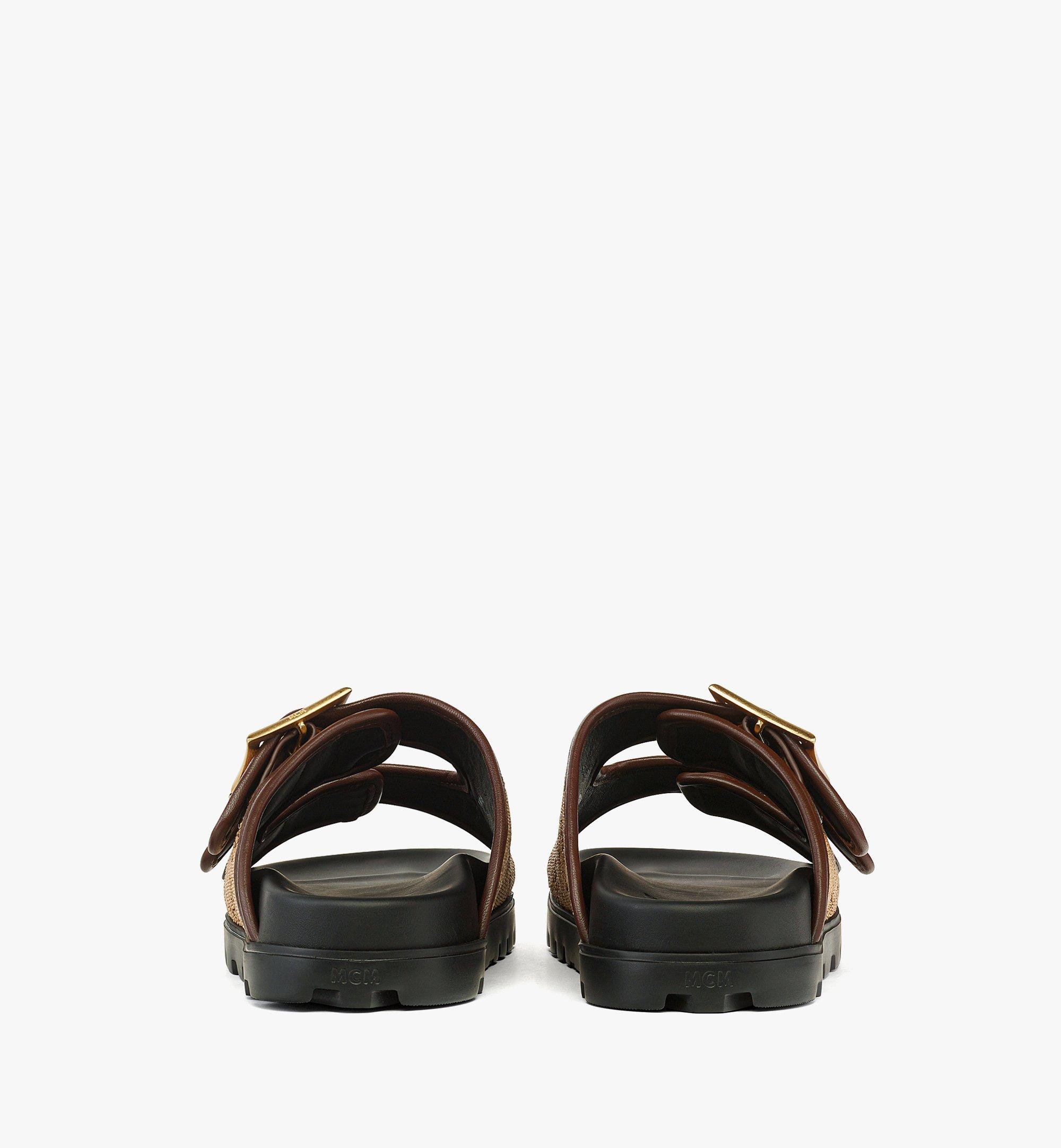 MCM Sandalen aus Lauretos-Raffia-Jacquard Beige MESFSMM07IN040 Noch mehr sehen 2