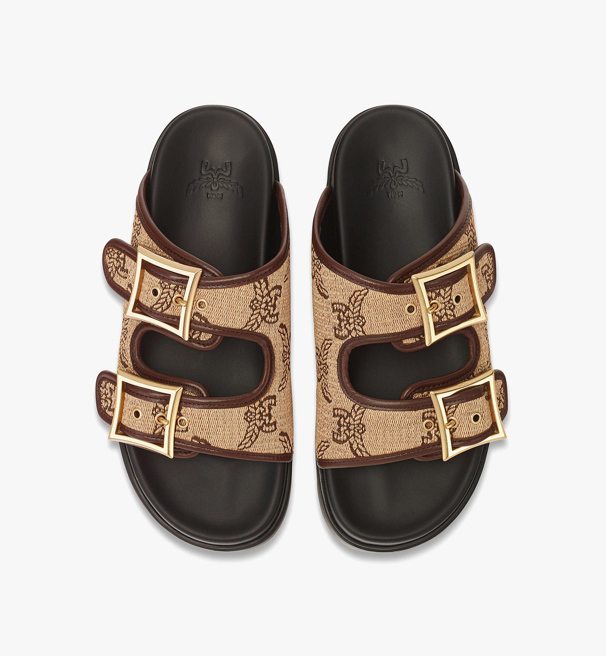 MCM Sandalen aus Lauretos-Raffia-Jacquard Beige MESFSMM07IN040 Noch mehr sehen 4