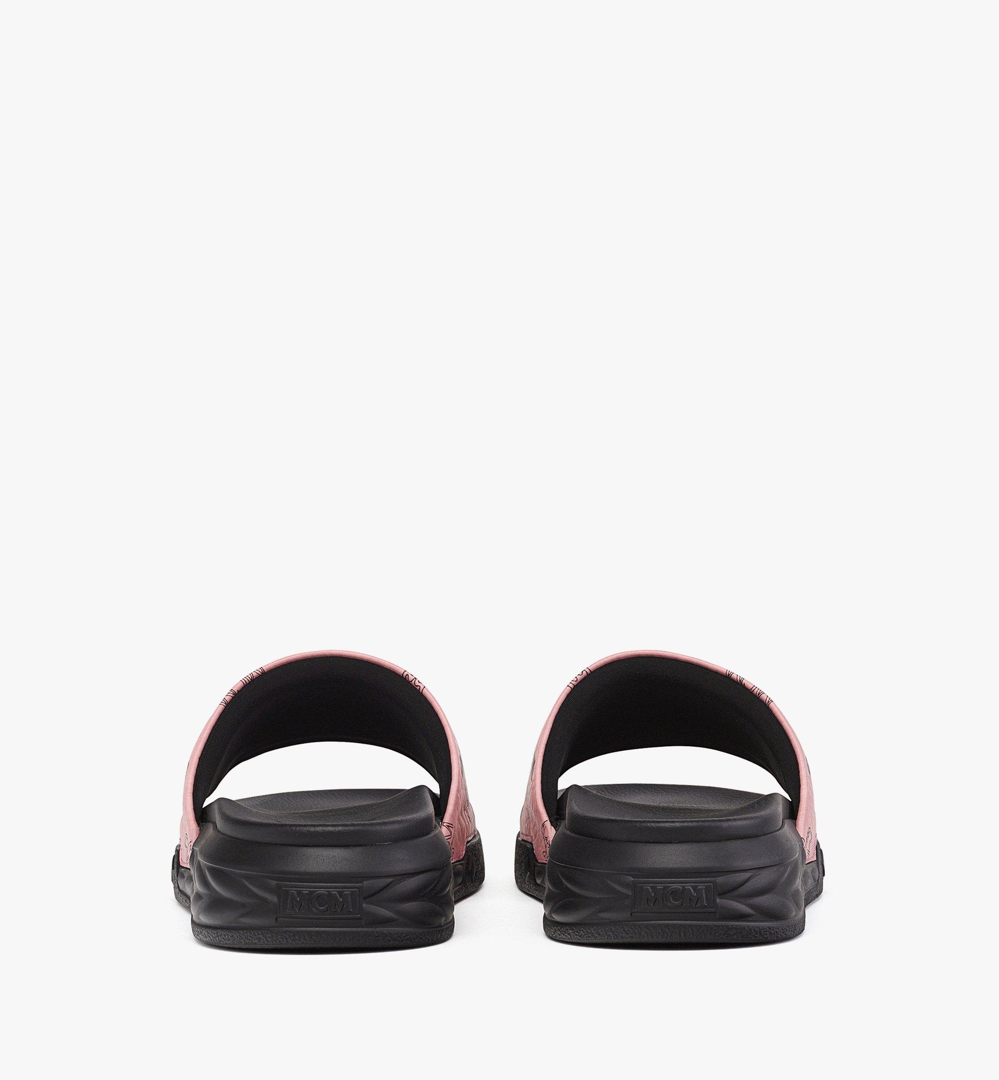 MCM Visetos Slide Sandals Pink MESFSMM12PZ038 Alternate View 2