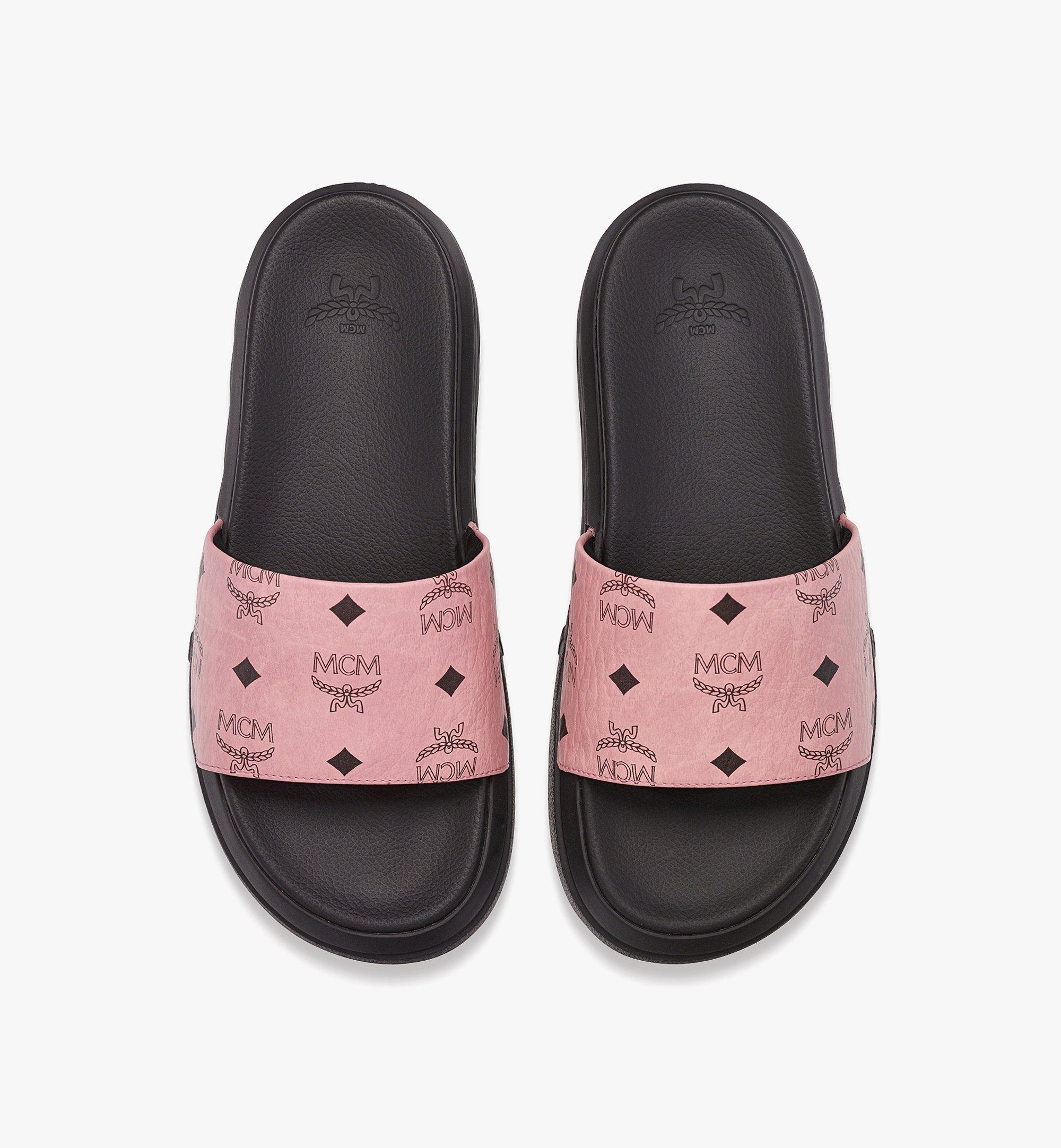 38 IT Visetos Slide Sandals Pink MCM US