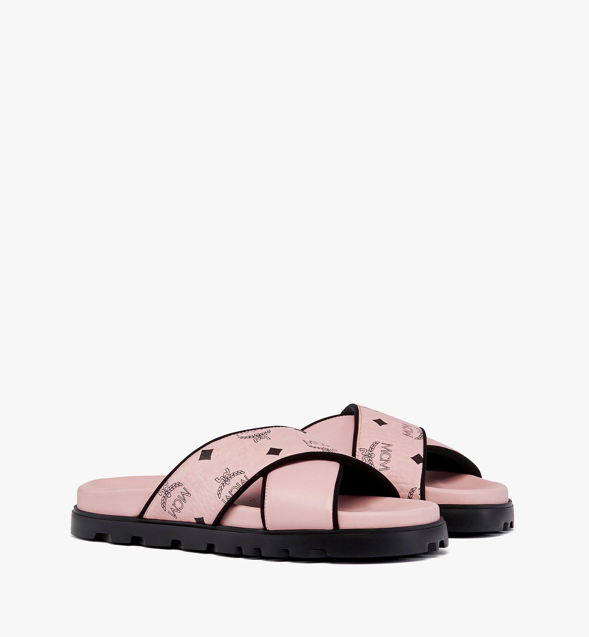 41 IT Cross Sandal in Visetos Leather Mix Pink | MCM ®US