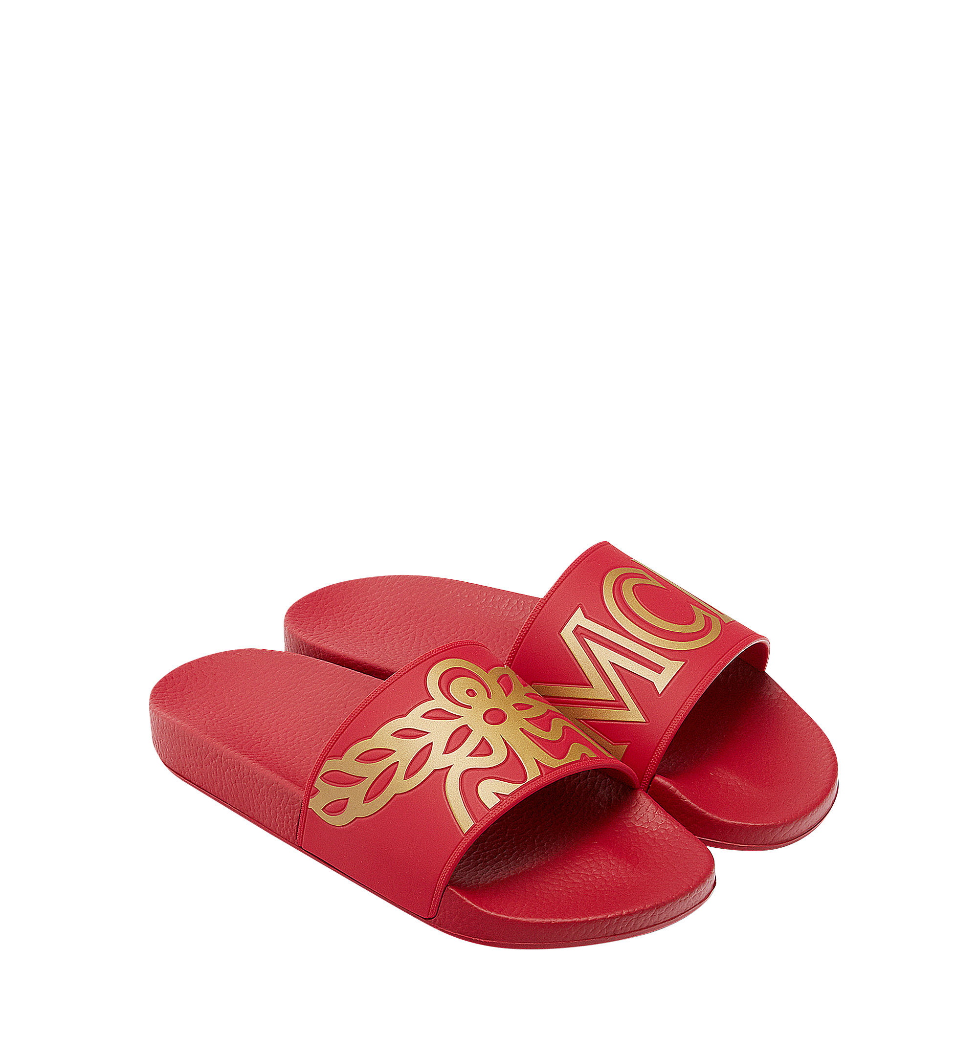 MCM Claquettes en caoutchouc pour homme Red MEX7AMM01RU042 Plus de photos 4