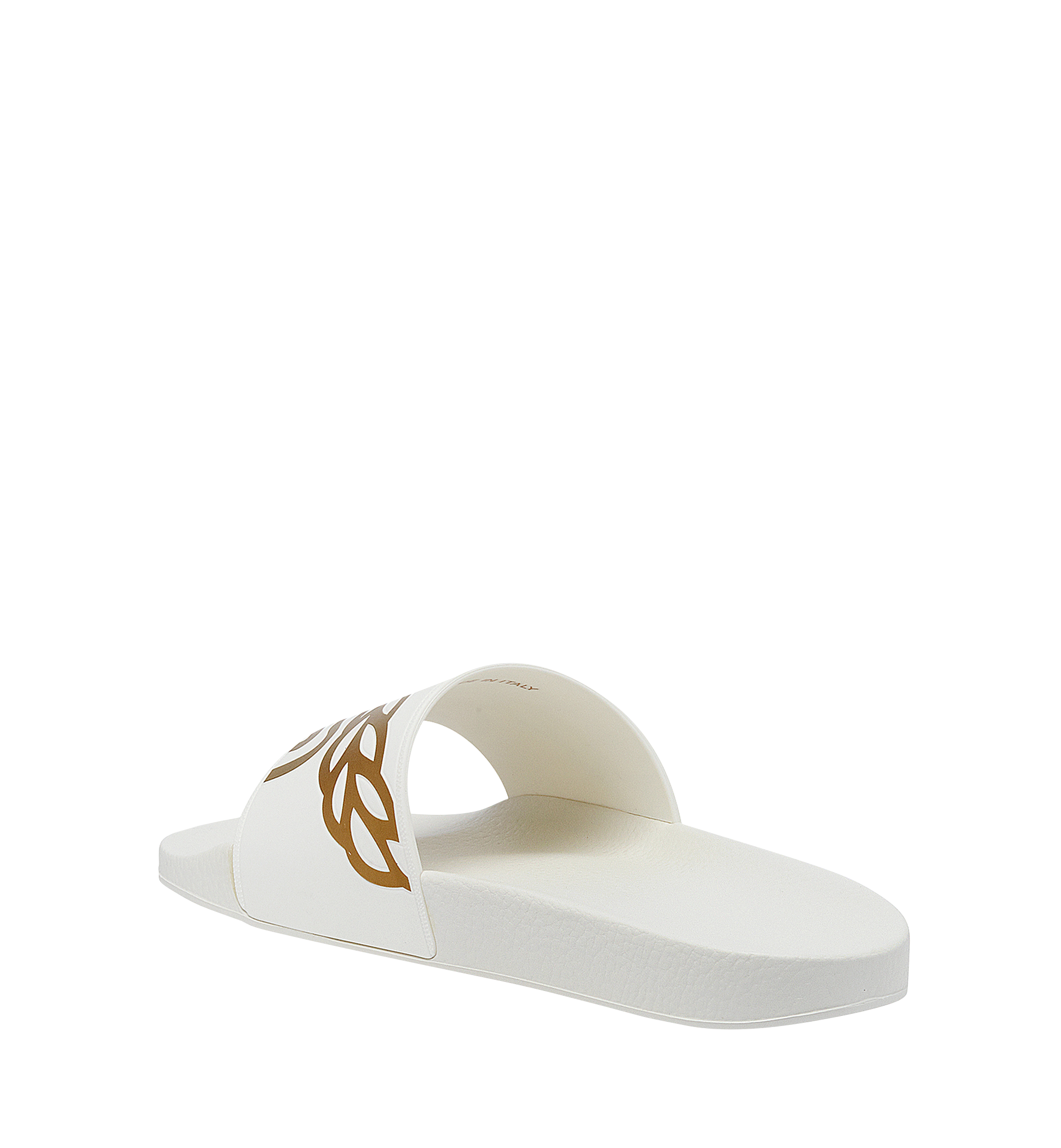 MCM Men's Rubber Slides White MEX7AMM01WT046 Alternate View 2