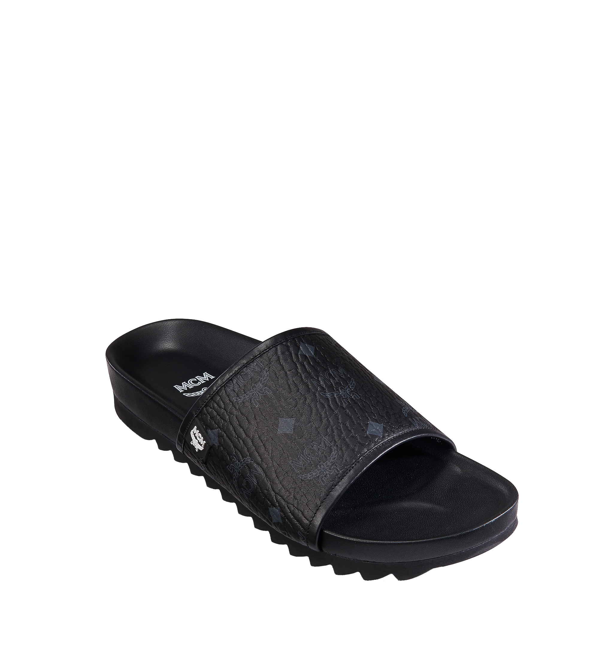 MCM Claquettes en Visetos pour homme Black MEX7S2K05BK045 Plus de photos 1
