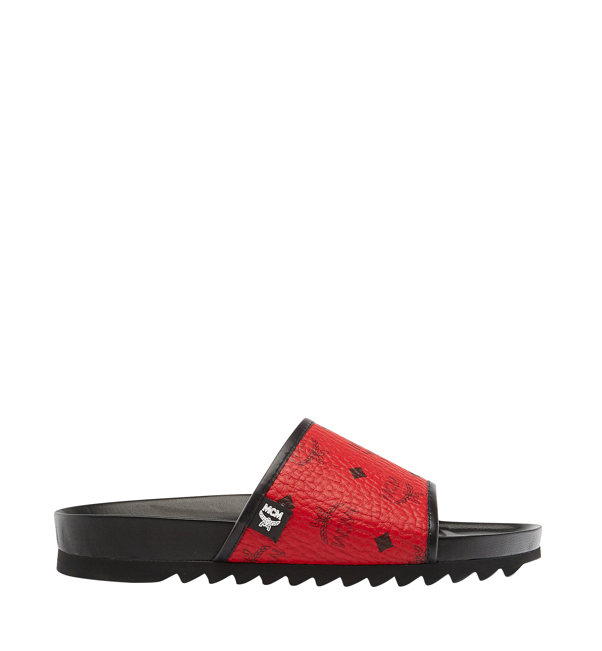 MCM Men's Visetos Slides Red MEX7S2K05RU043 Alternate View 2